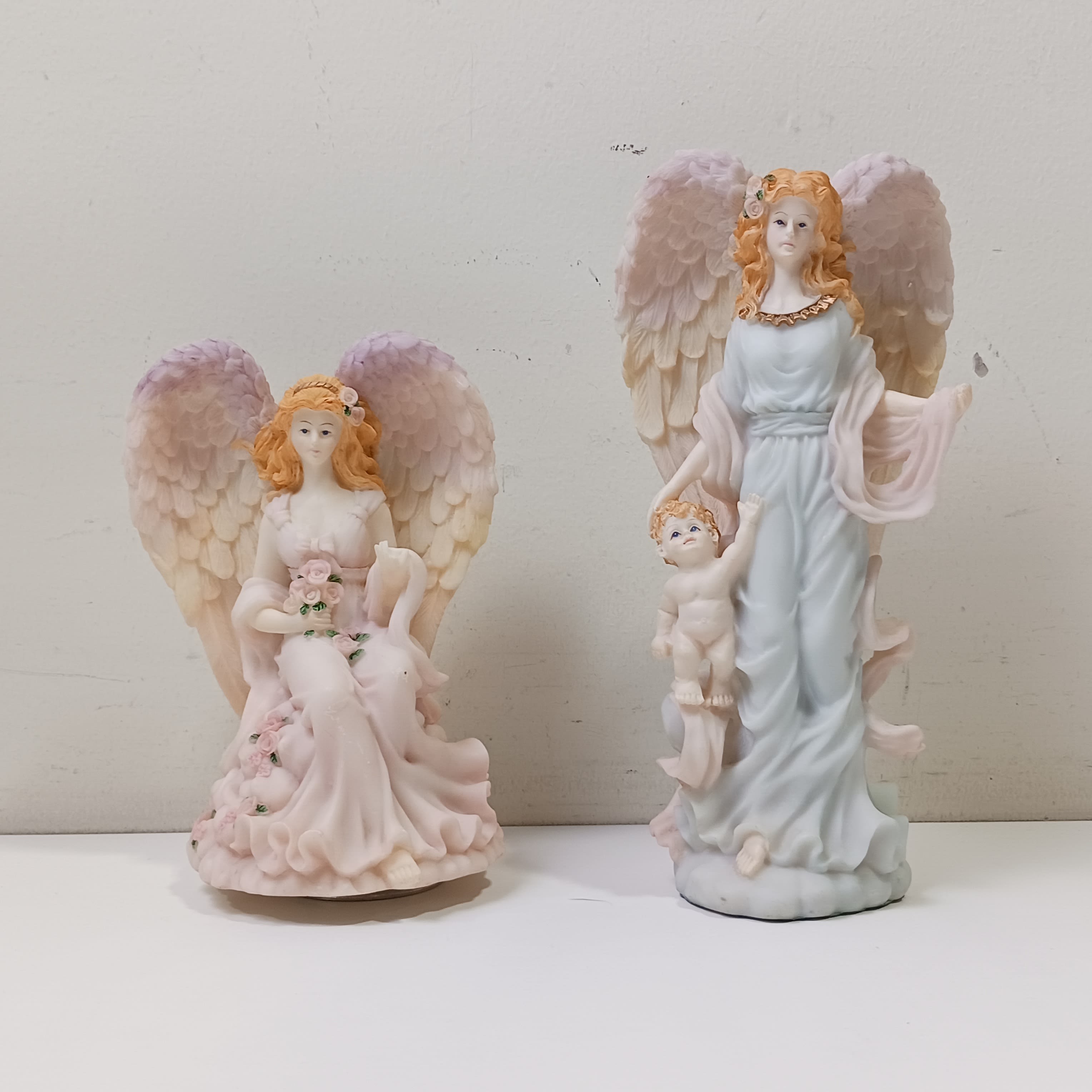 Buy the 2pc Set of Herco Ceramic Seraphim Angel Figurines | GoodwillFinds