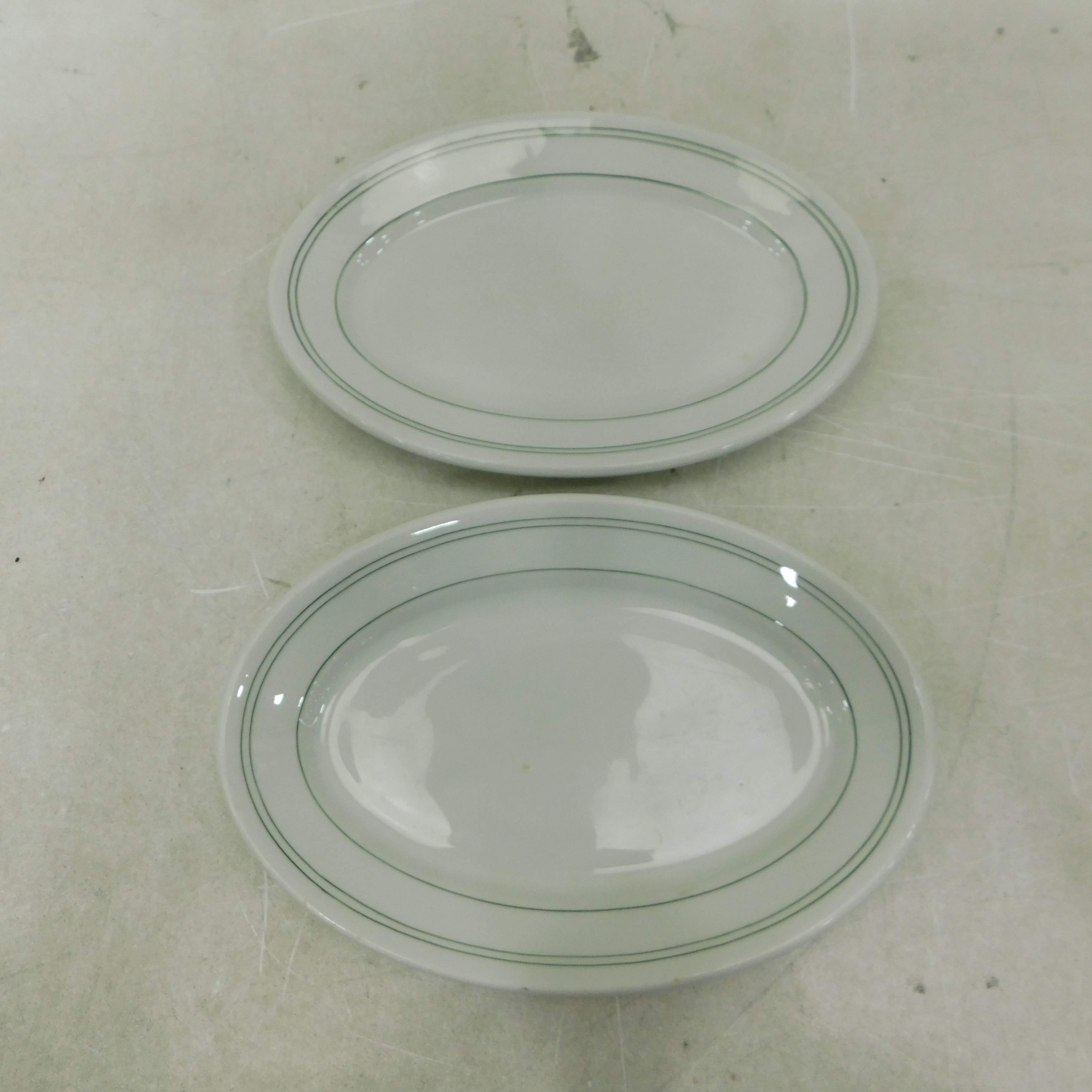 Buy the 2 Vintage Jackson Vitrified China Green Stripe Plates ...