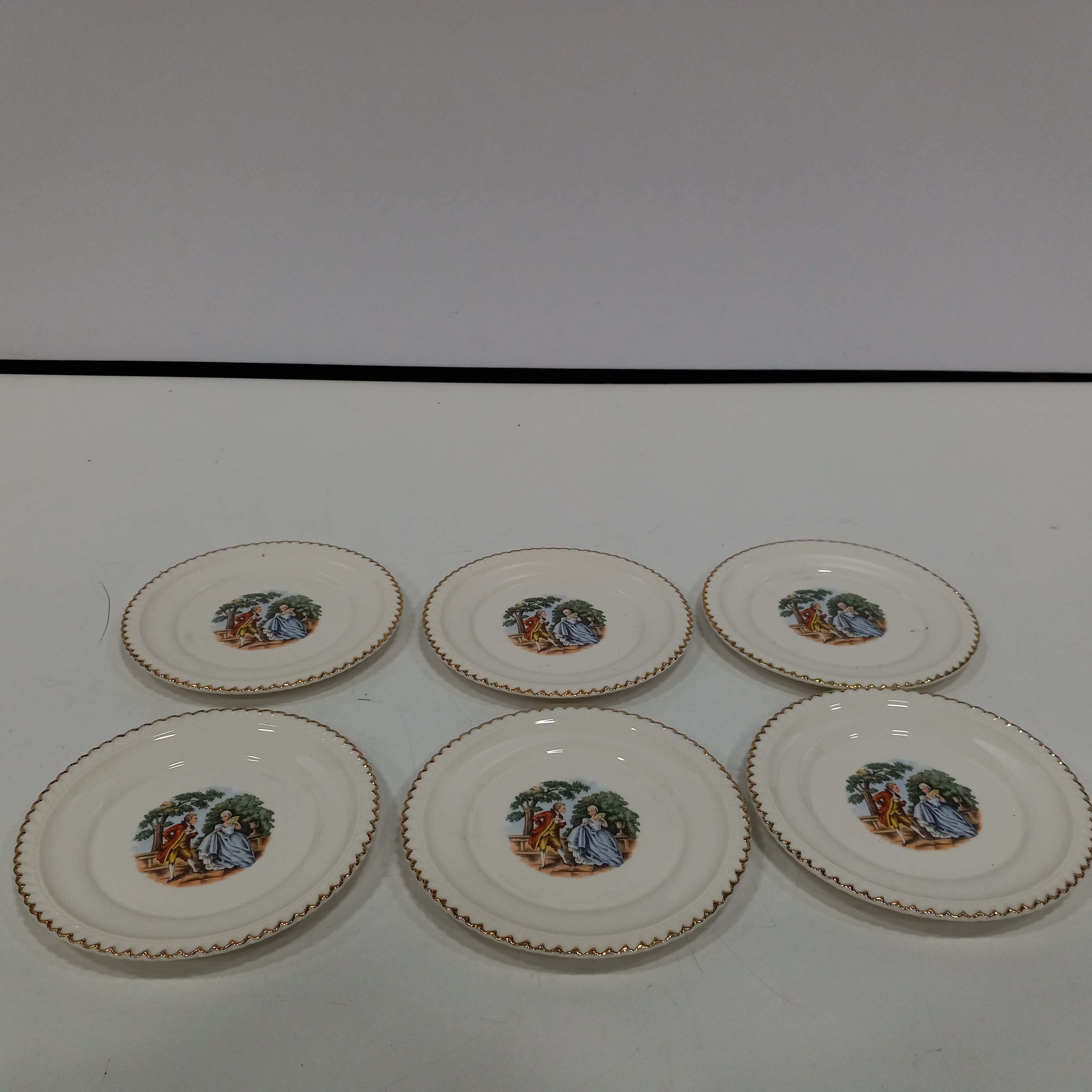 Buy the The Harker Pottery Co. 22 KT. Gold Bread Plates 6pc Bundle ...