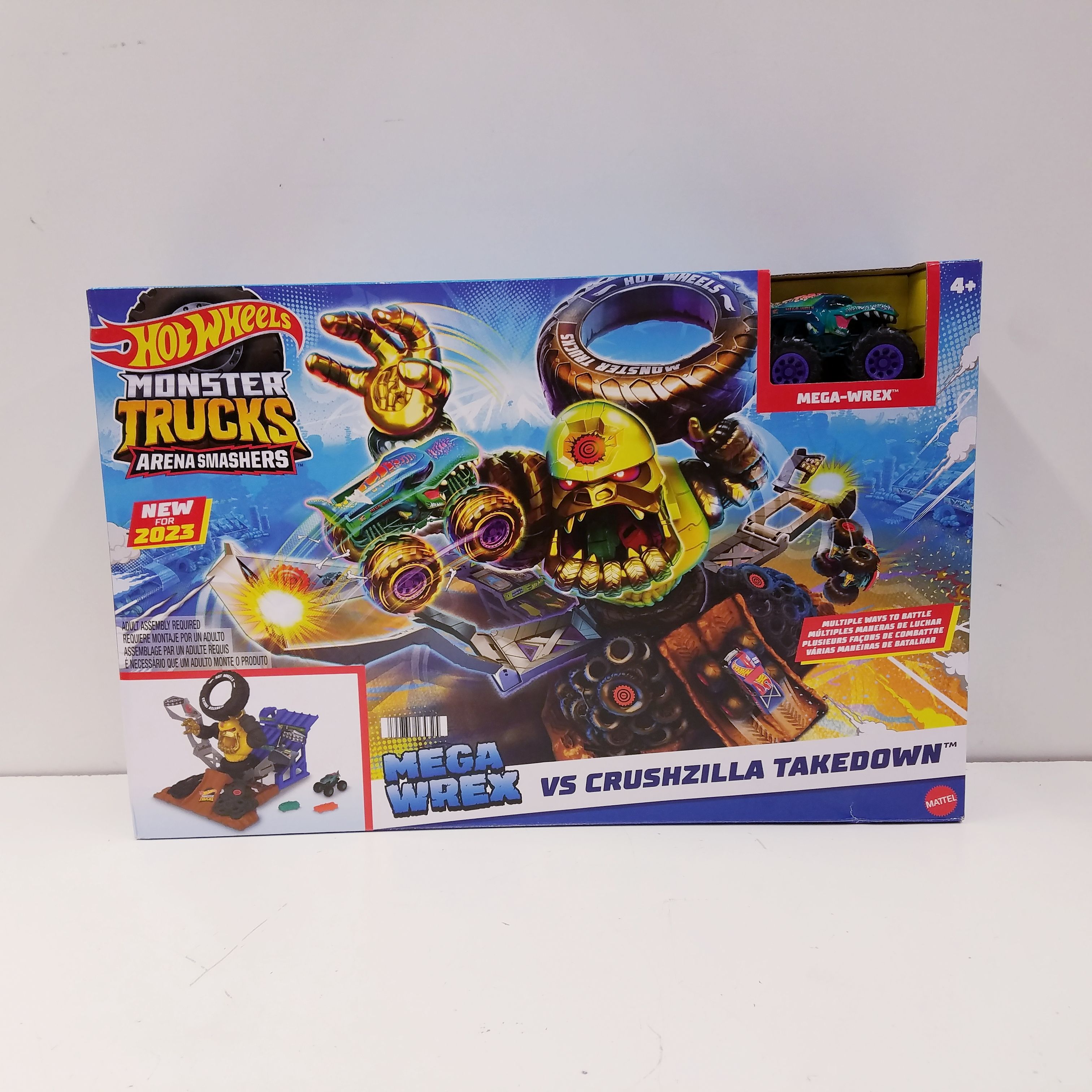 Hot Wheels Monster Trucks Arena Smashers Mega-Wrex Vs Crushzilla Takedown  Playset - Macy's