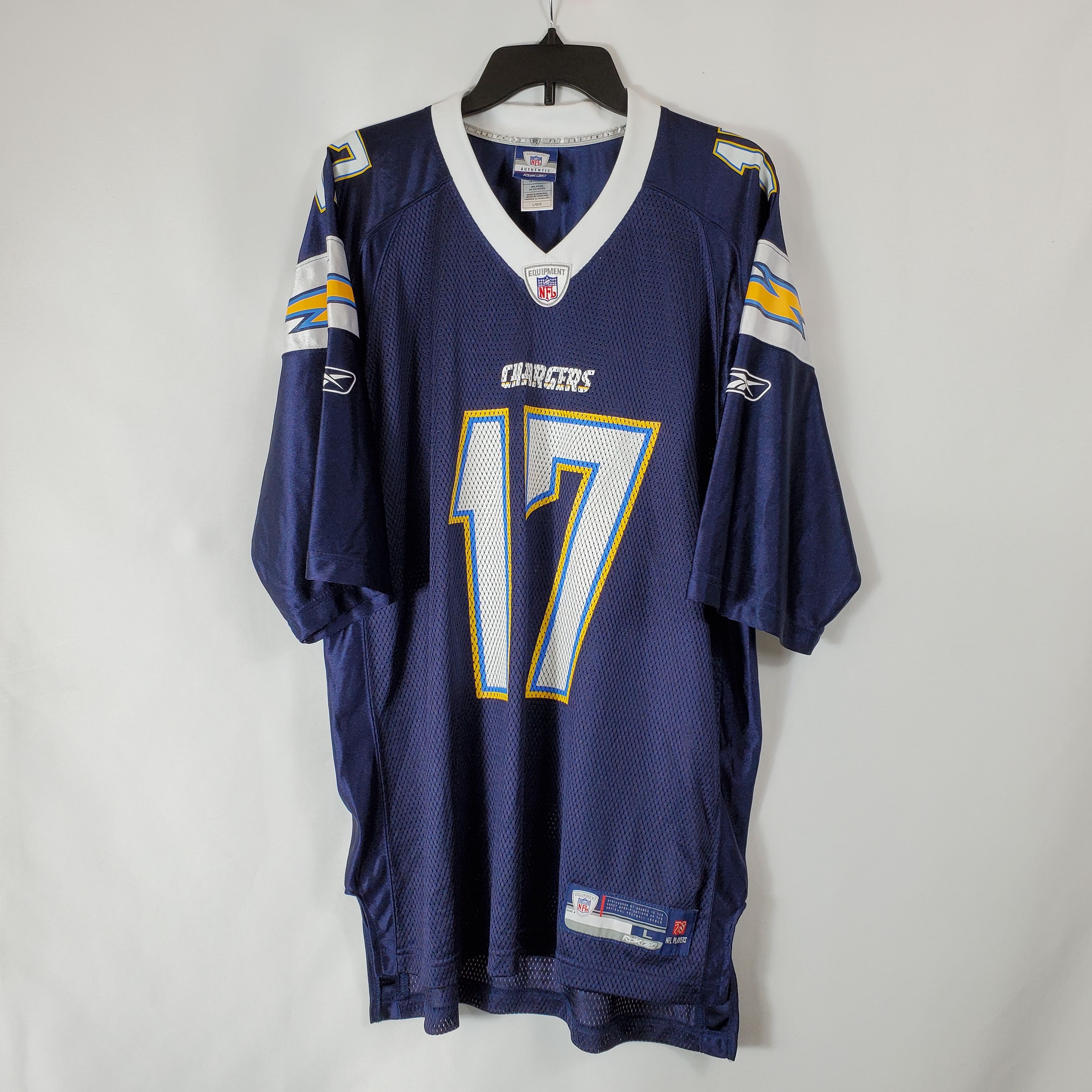 Buy the Reebok NFL Men White Chargers Jersey #17 Rivers sz L