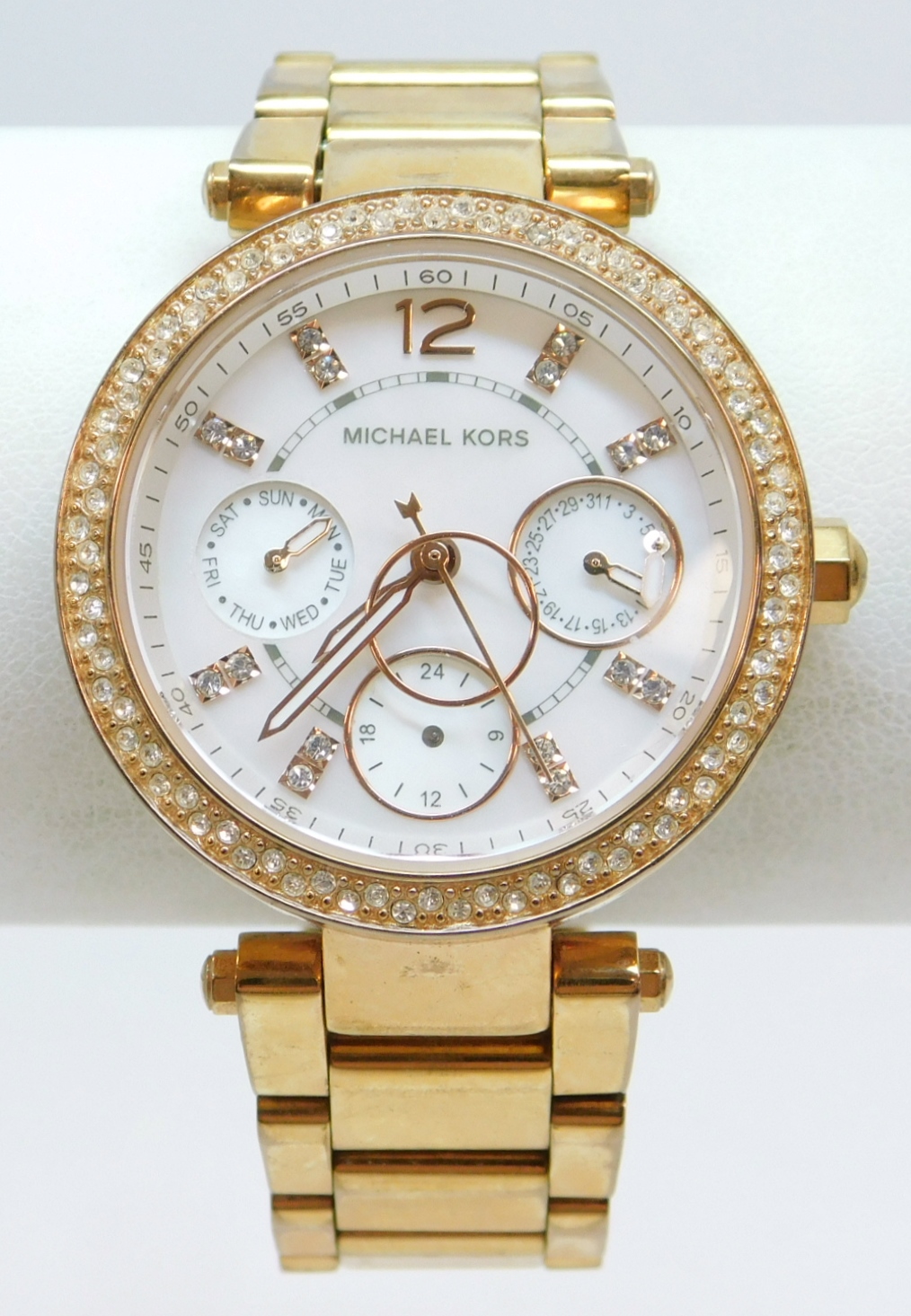 Buy the Michael Kors MK-5616 Chronograph Parker Rose Gold Tone Ladies Watch  | GoodwillFinds