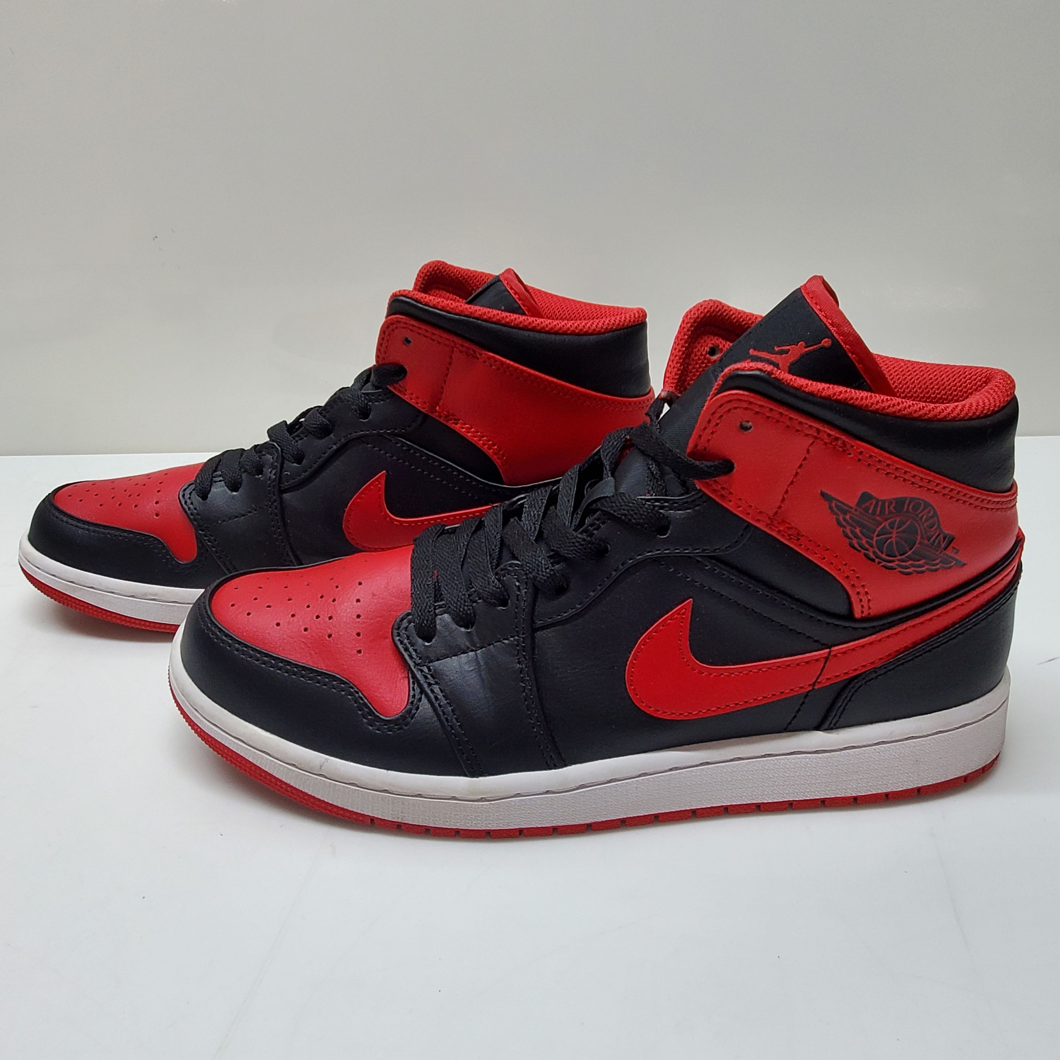 Buy the Air Jordan Black & Red Retro High Top Sneakers Size 10 ...