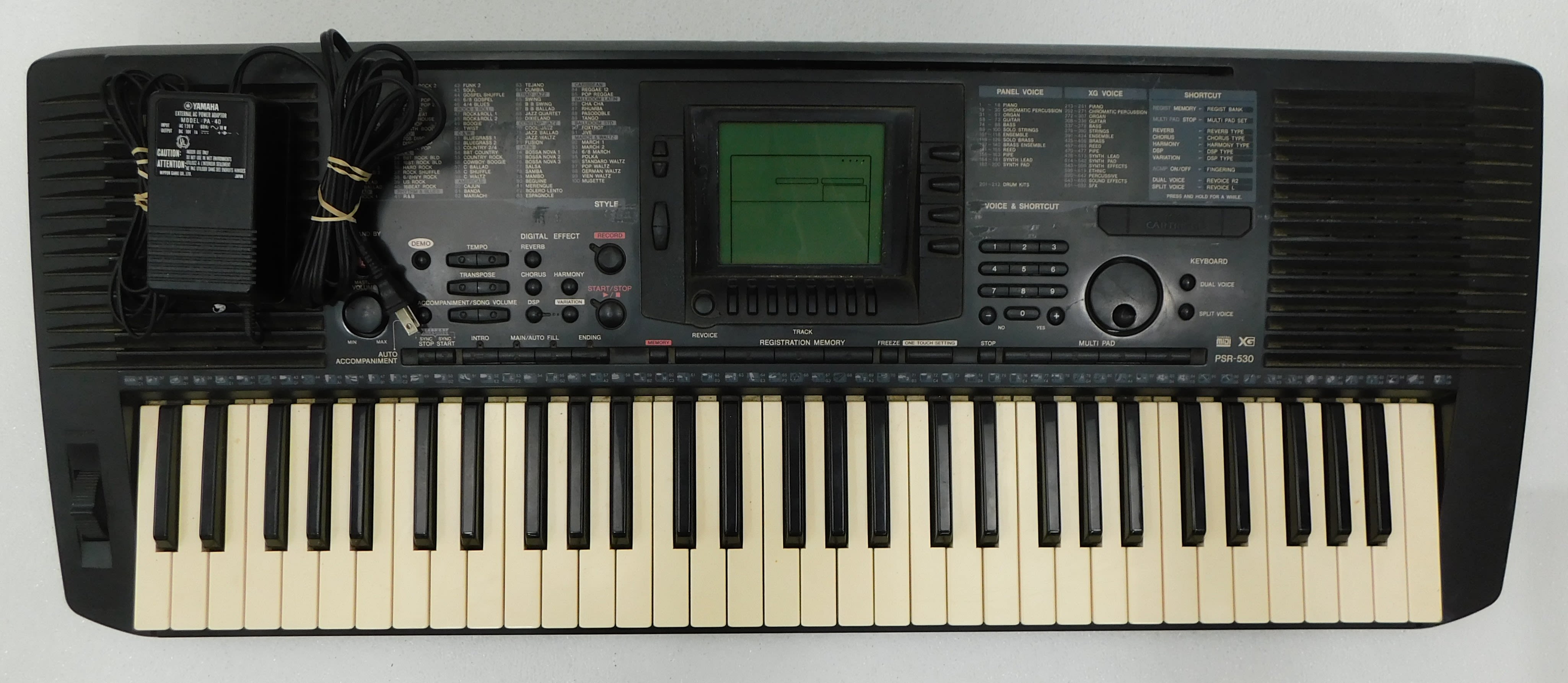 Buy VNTG Yamaha Model PSR-530 Portatone Electronic Keyboard w/ Yamaha Power  Adapter for USD 149.99 | GoodwillFinds