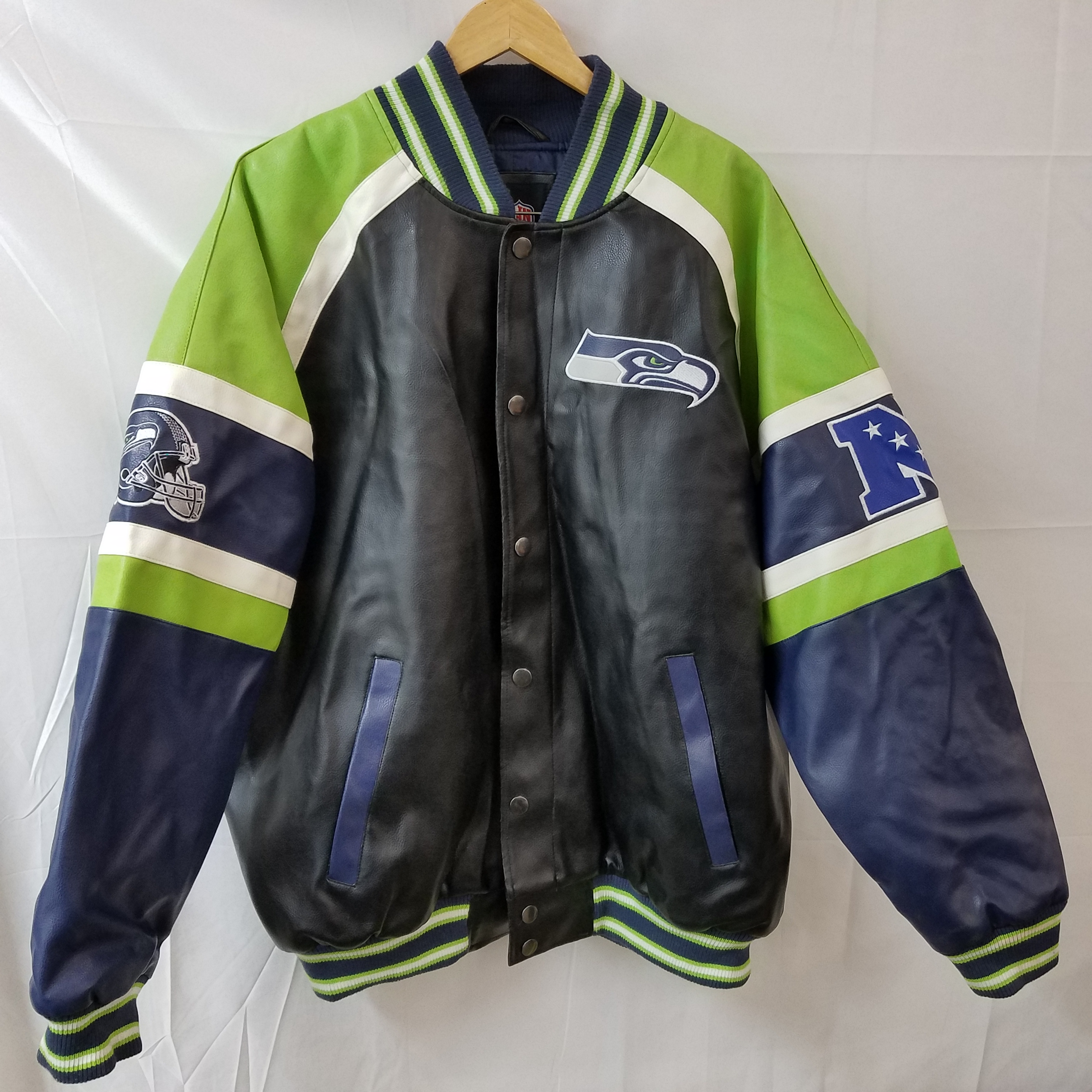 NFL Seattle Seahawks Track Zip Jacket Size XL Extra Large Logo Football