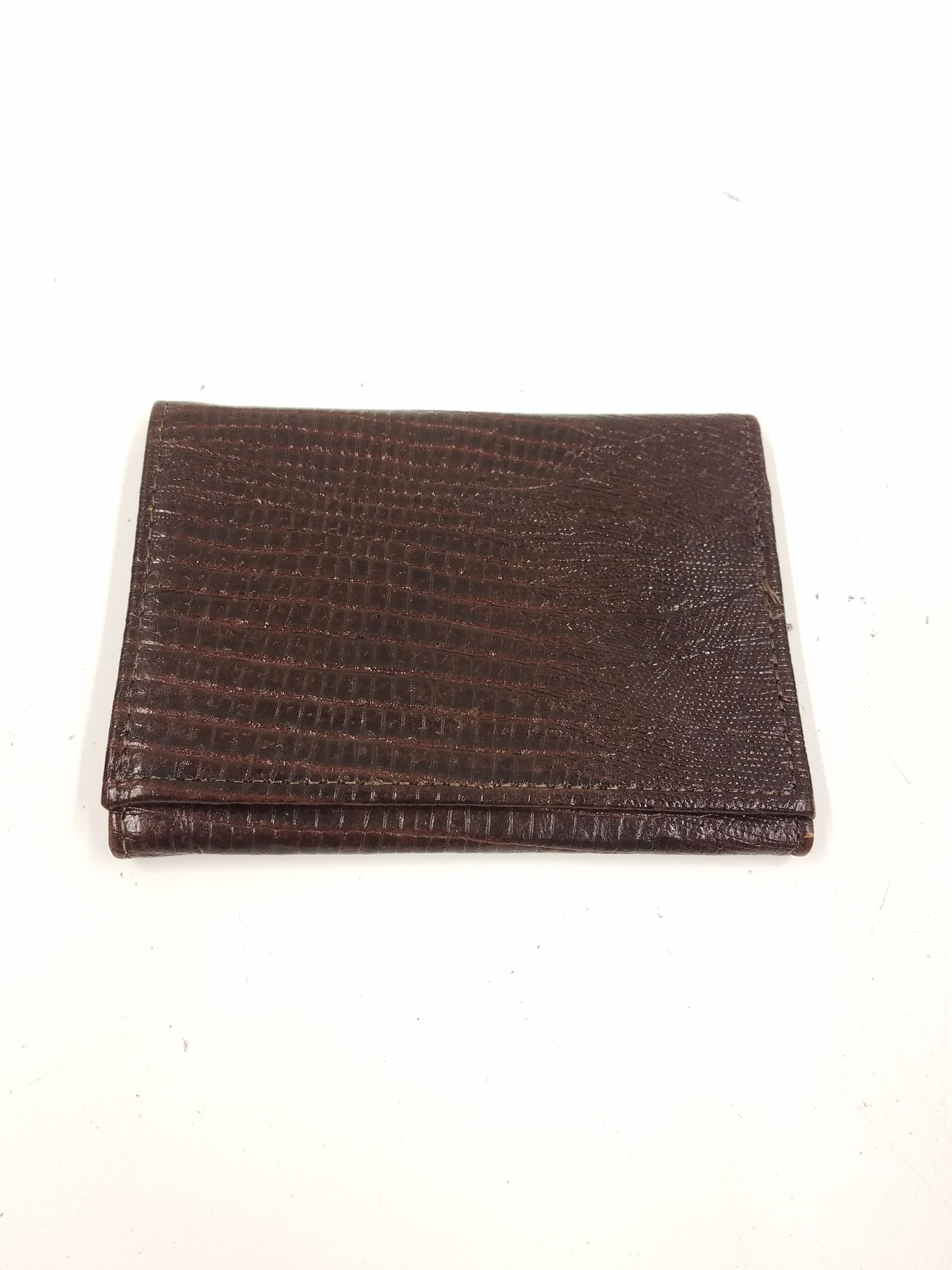 Buy the Vintage Prince Gardner Pig Skin Brown Leather Bifold Wallet Men ...