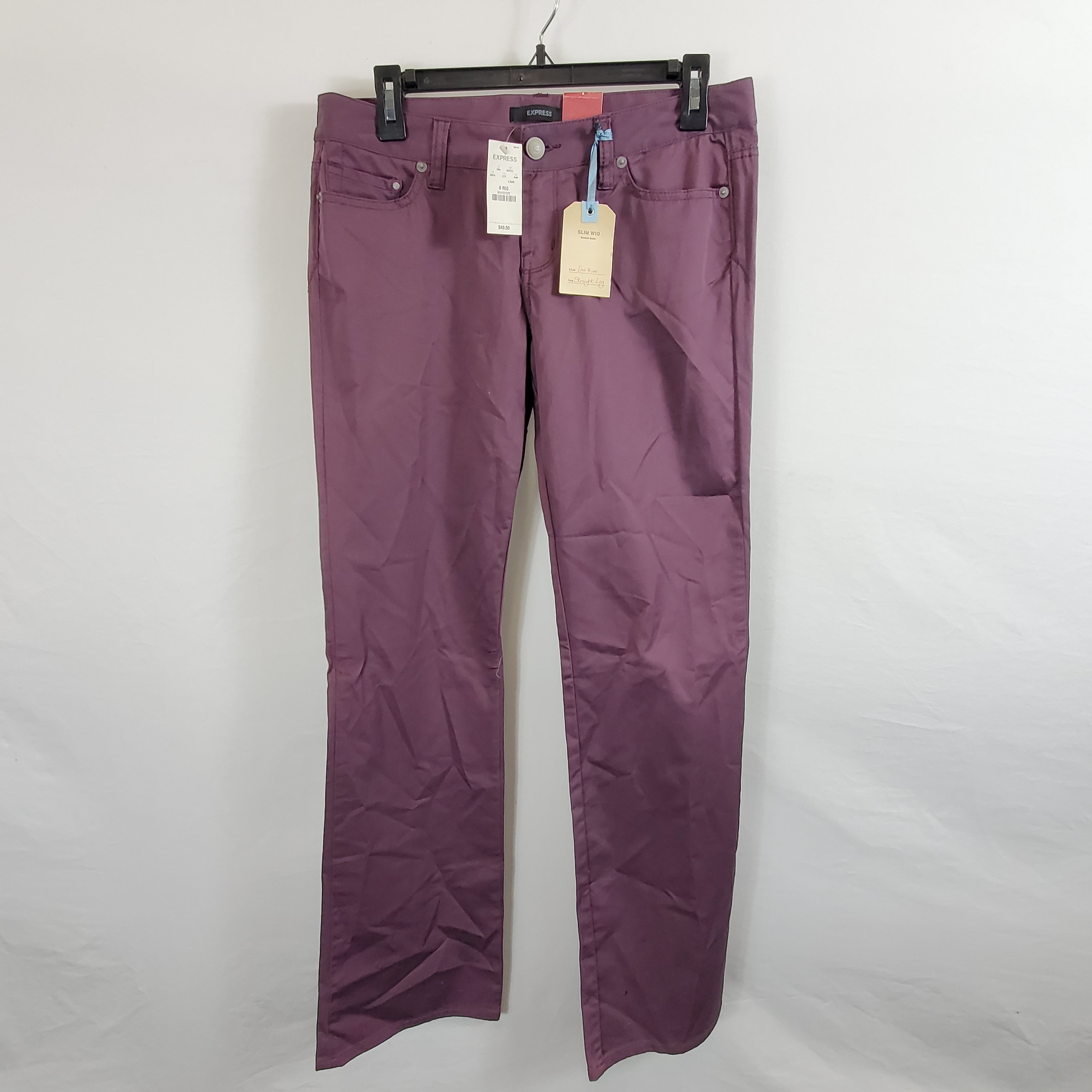 Buy the Express Women Purple Low Rise Jeans Sz 8 Regular NWT