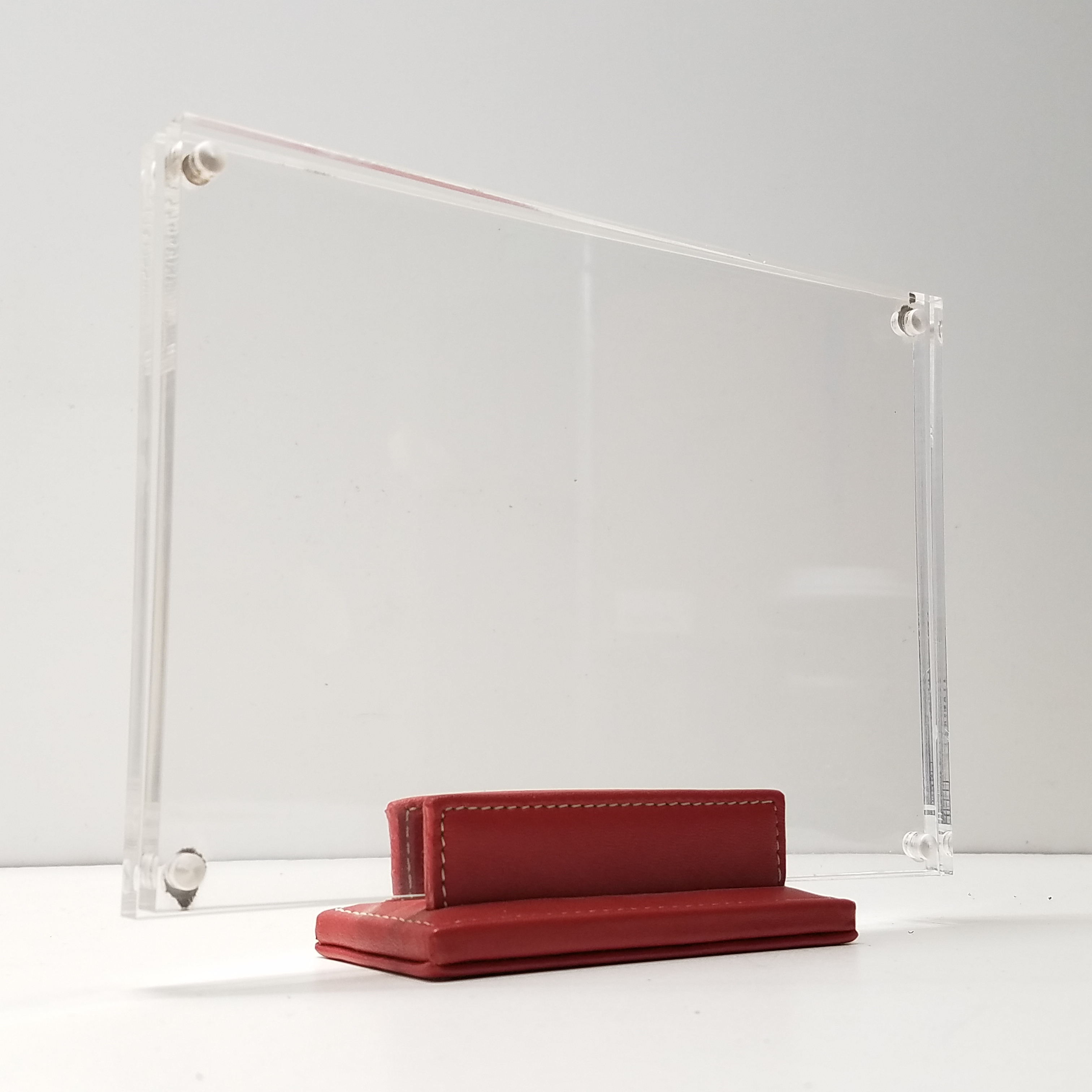 Buy the Coach Red Leather and Acrylic stand & Glass 4x6 Picture Frame