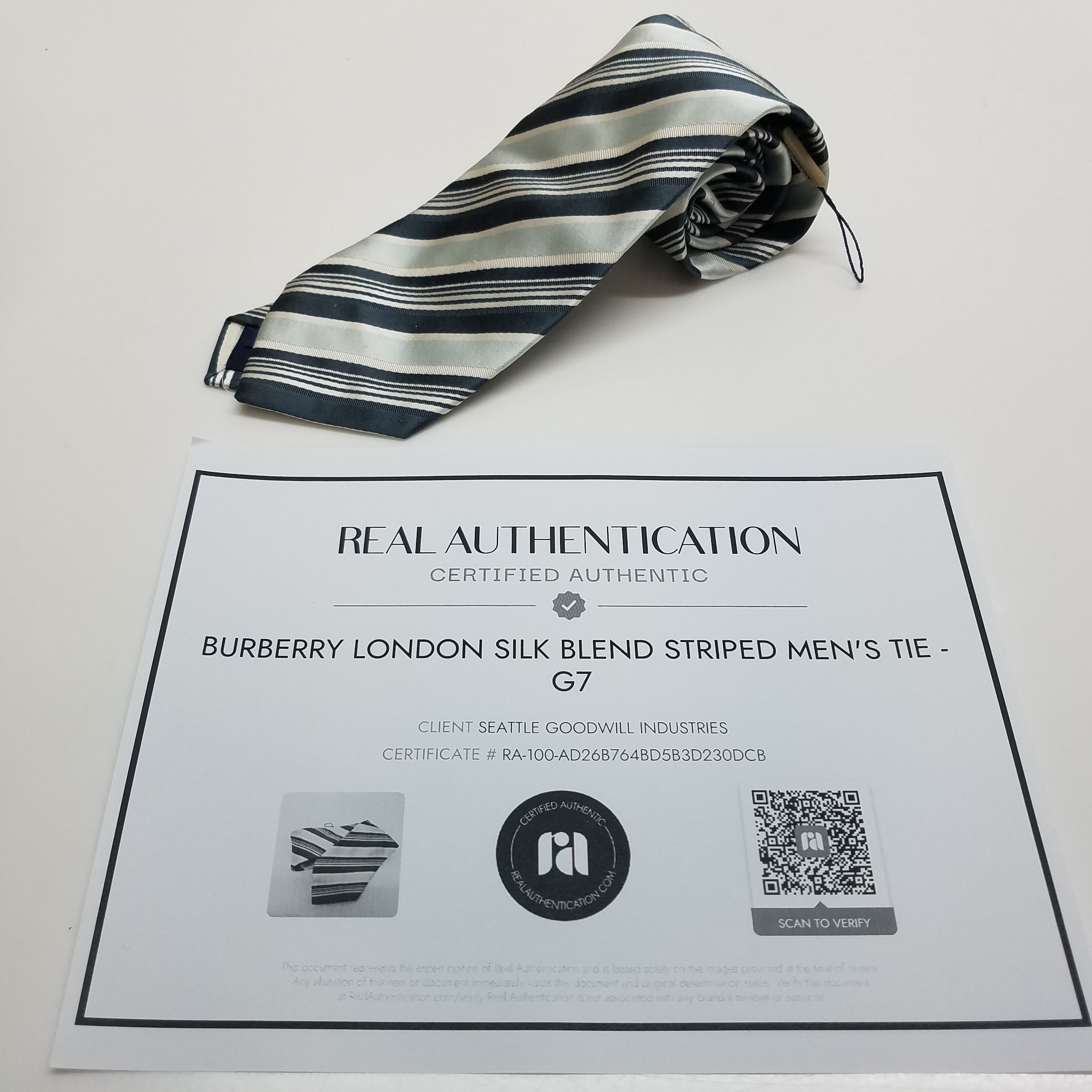 Burberry striped best sale tie