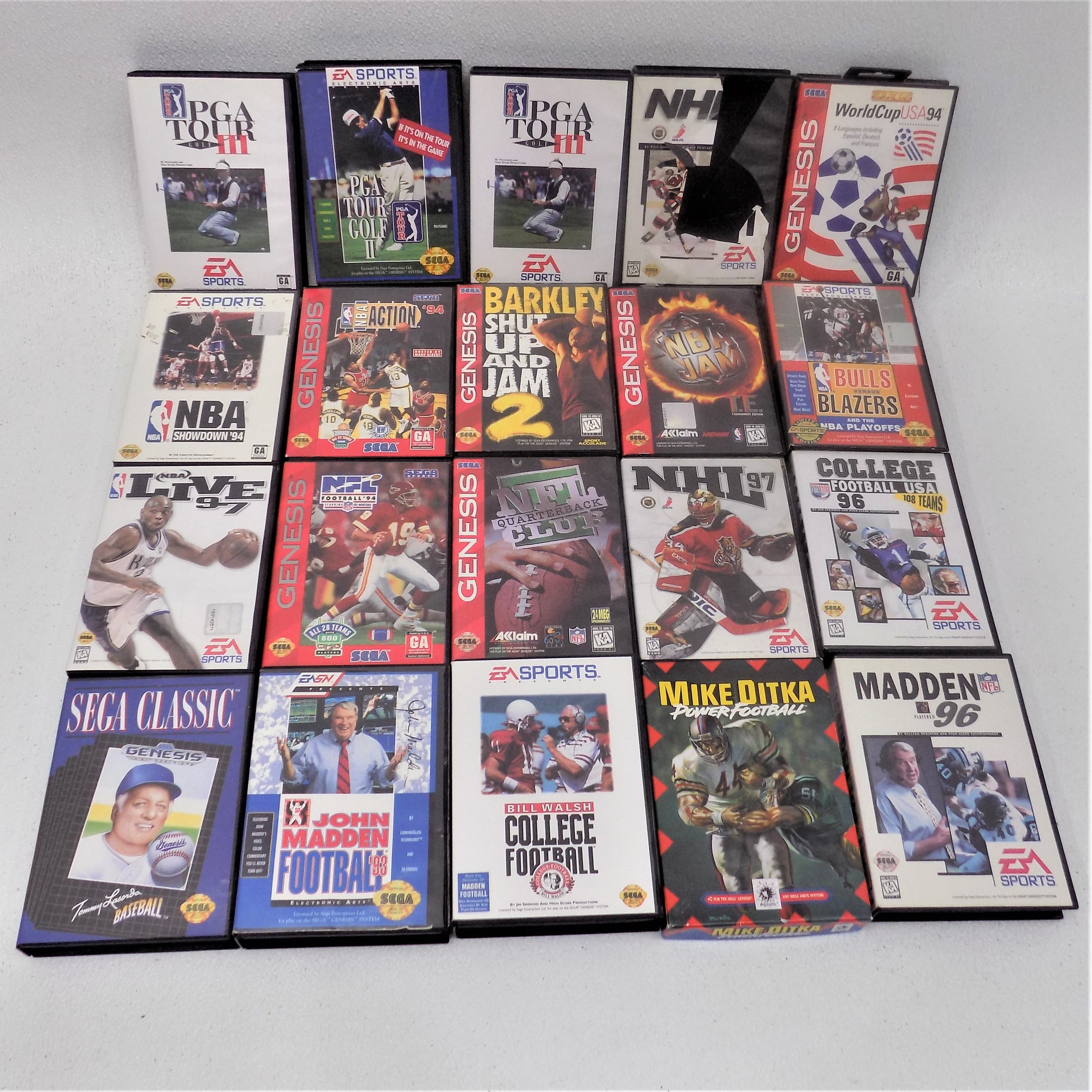 Buy the 20 Sega Genesis Sports Games in Cases Mike Ditka Power Football NBA  Action 94 | GoodwillFinds