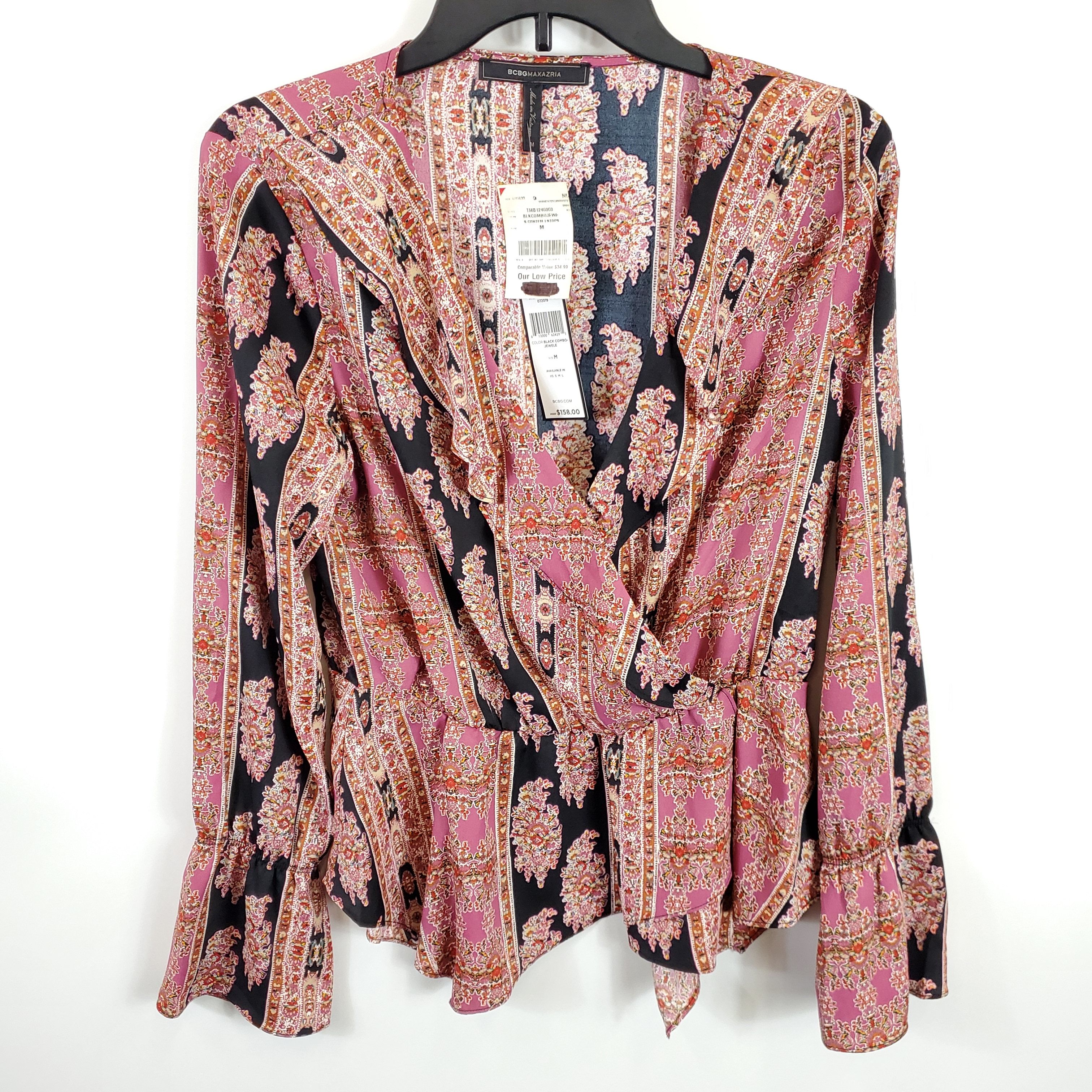 Buy BCBGMAXAZRIA Women Pink Paisley Blouse M NWT for USD 47.99 GoodwillFinds