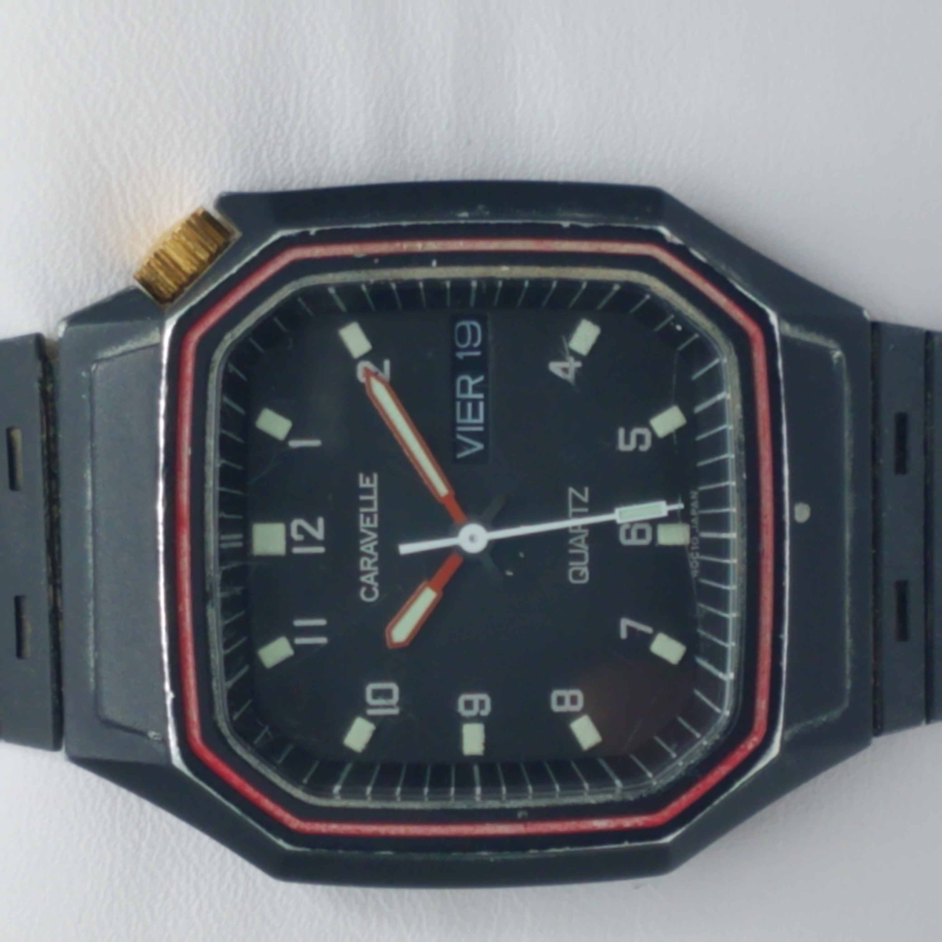 Buy the Caravelle By Bulova 40C10 Japan Vintage Black Quartz Watch