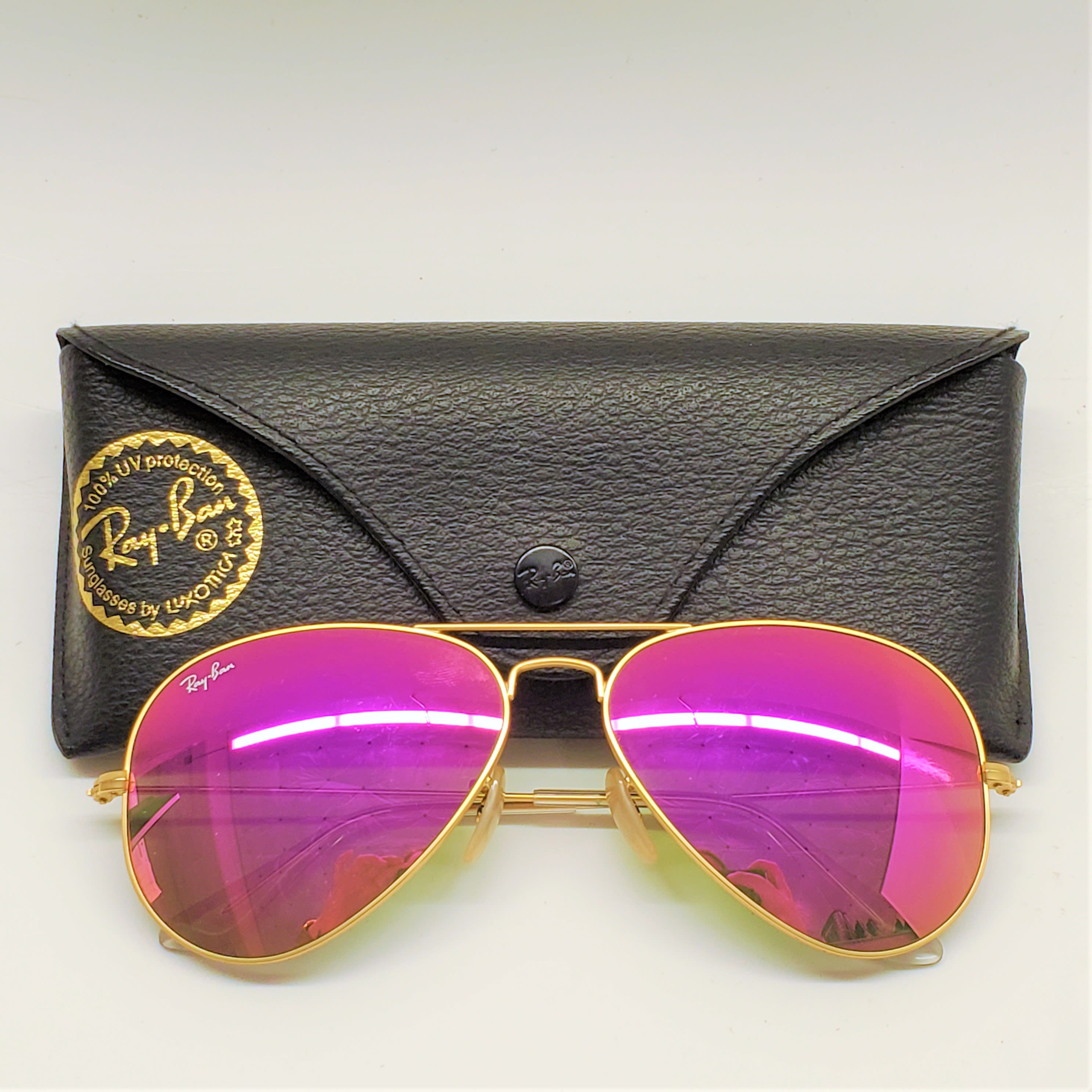 Buy the Ray-Ban RB3025 Classic Aviator Flash Sunglasses w/ Case