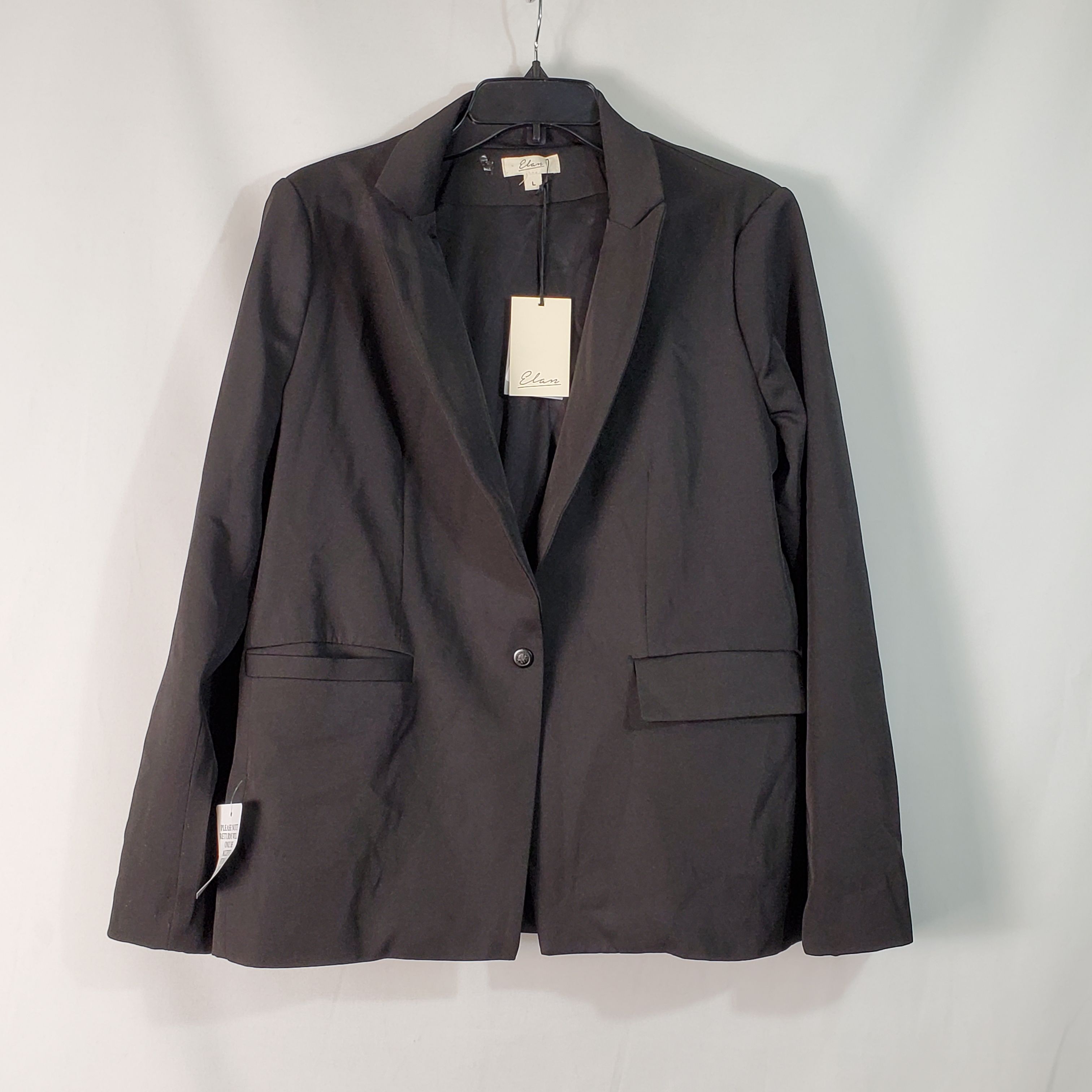 Buy the Elan Women Black Blazer Jacket Sz L NWT | GoodwillFinds