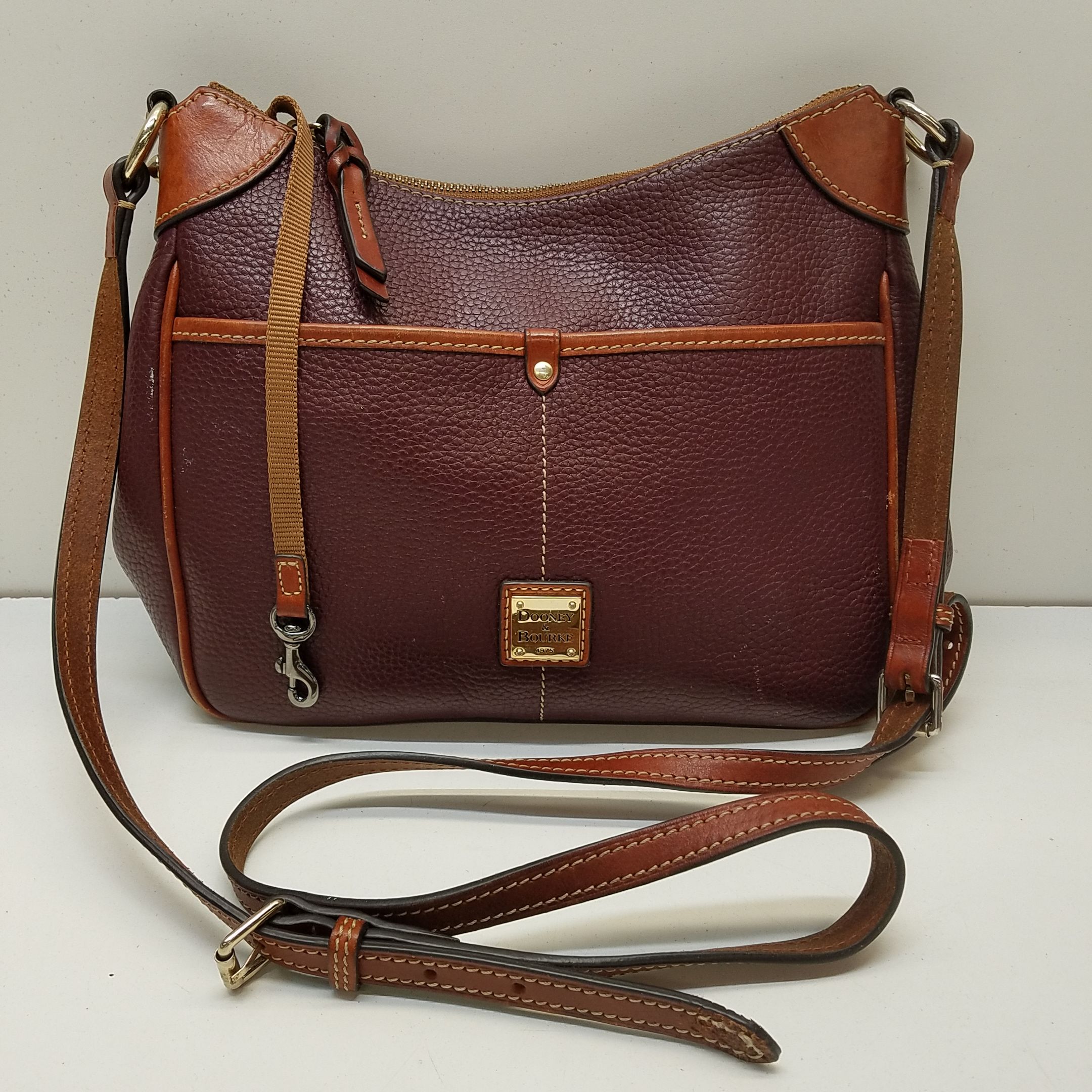 Buy the Dooney & Bourke Kimberly Burgundy Leather Small Crossbody Bag ...