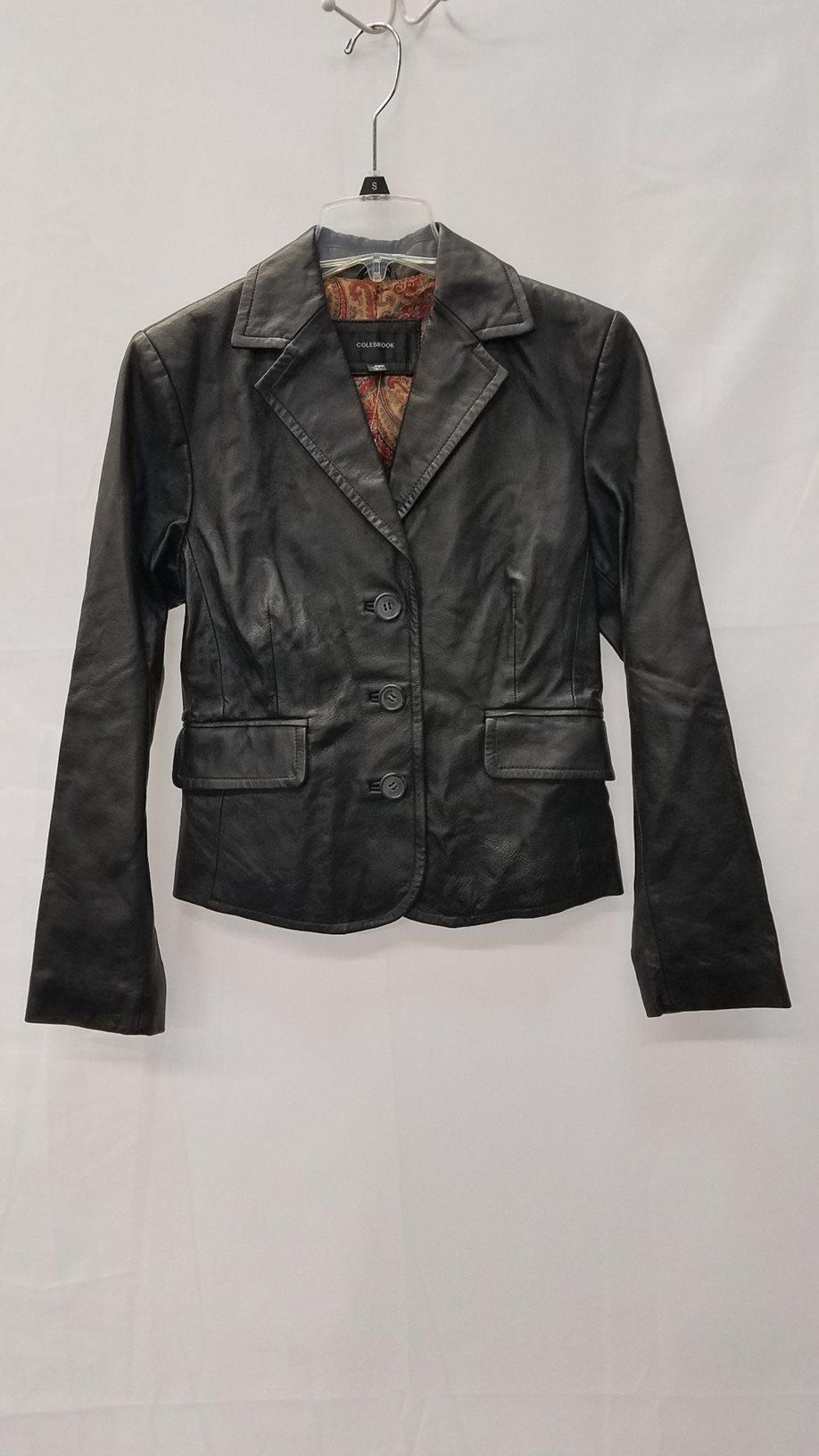 Buy the Colebrook Women's Black Leather Jacket Sz S | GoodwillFinds