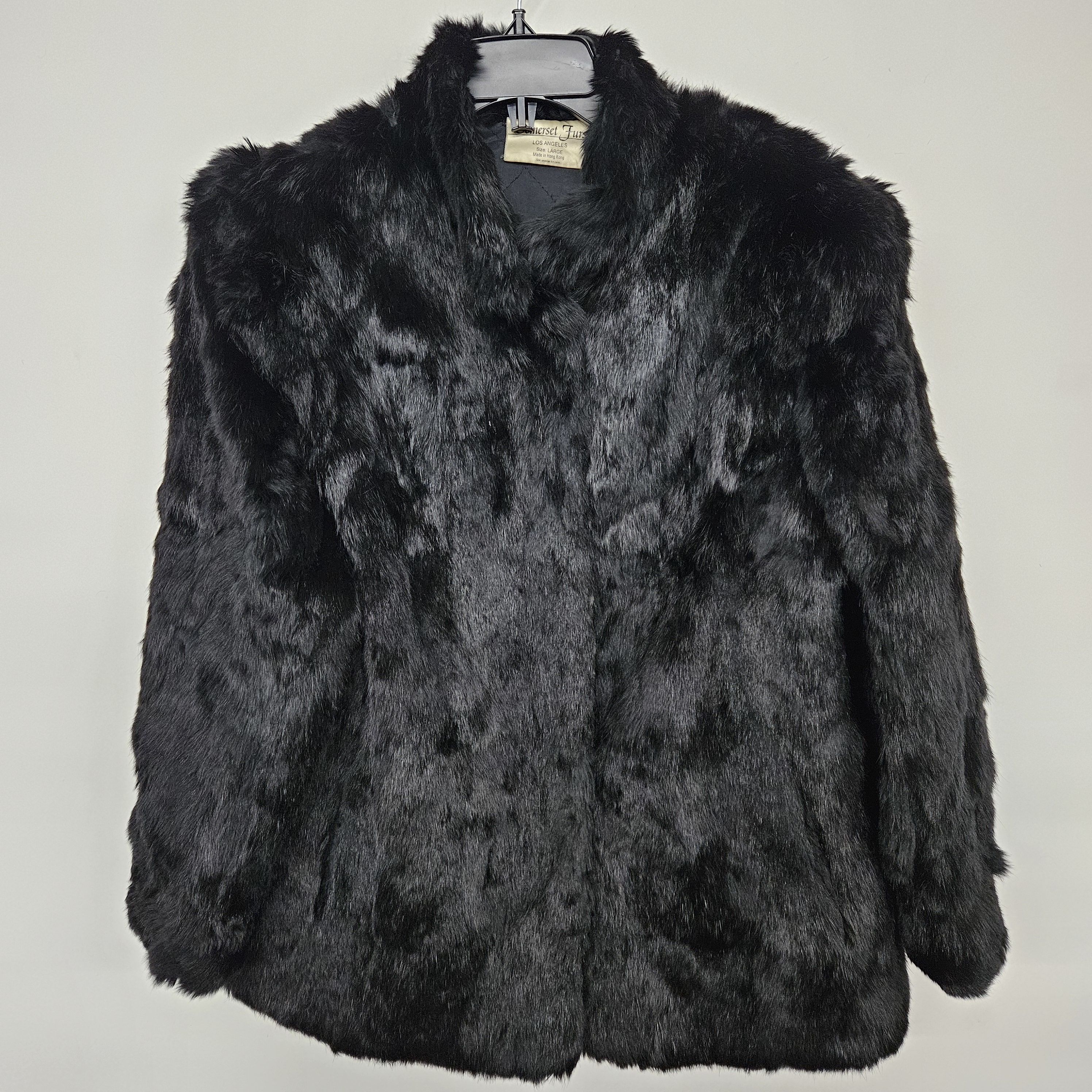 Buy Somerset Furs 100% Rabbit Fur Coat 80s Vintage Made in Hong Kong Black  for USD 129.99 | GoodwillFinds