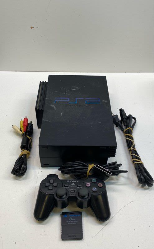 Buy the Sony Playstation 2 SCPH-39001 console - matte black | GoodwillFinds