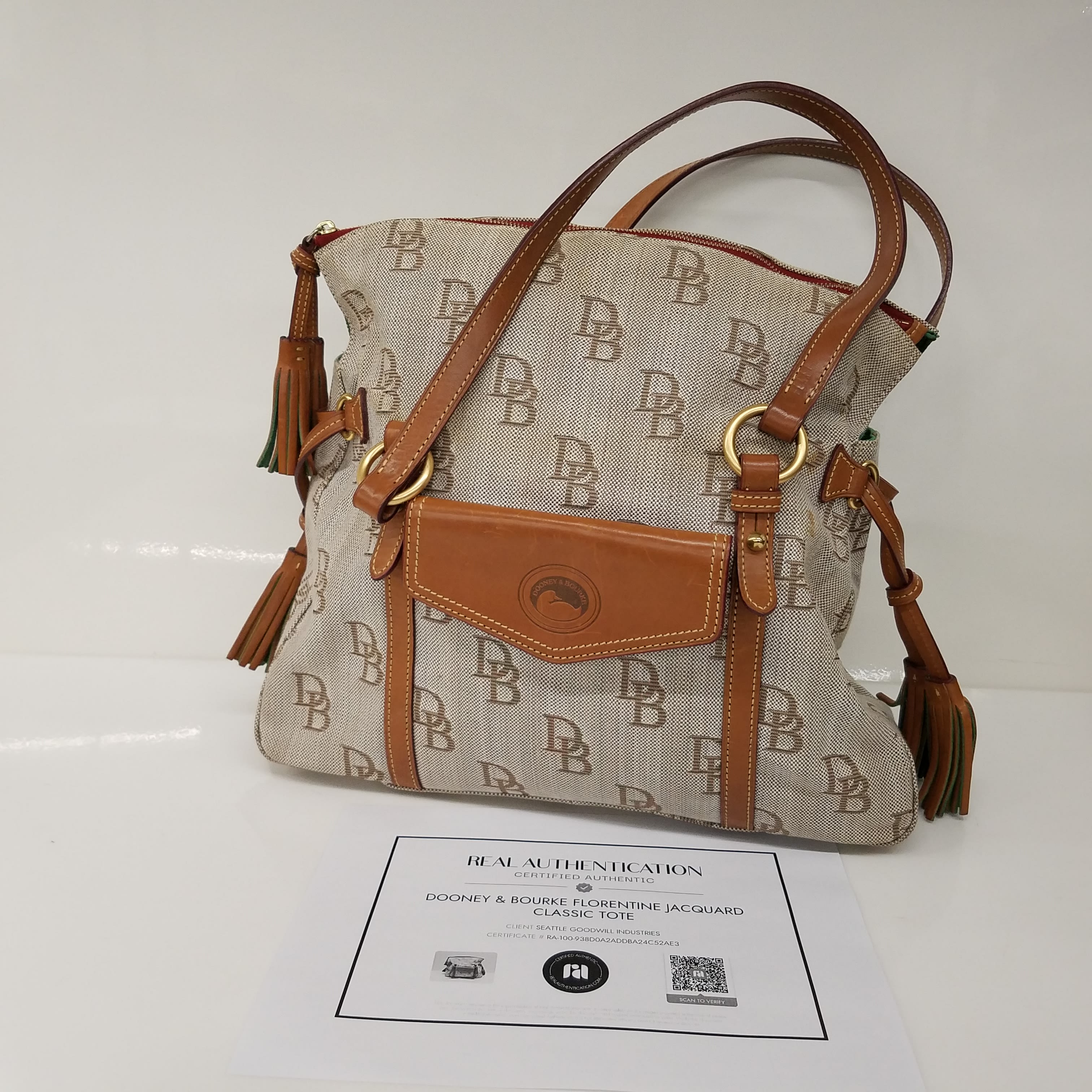 Buy the Dooney Bourke Florentine The Smith Jacquard Classic Tote