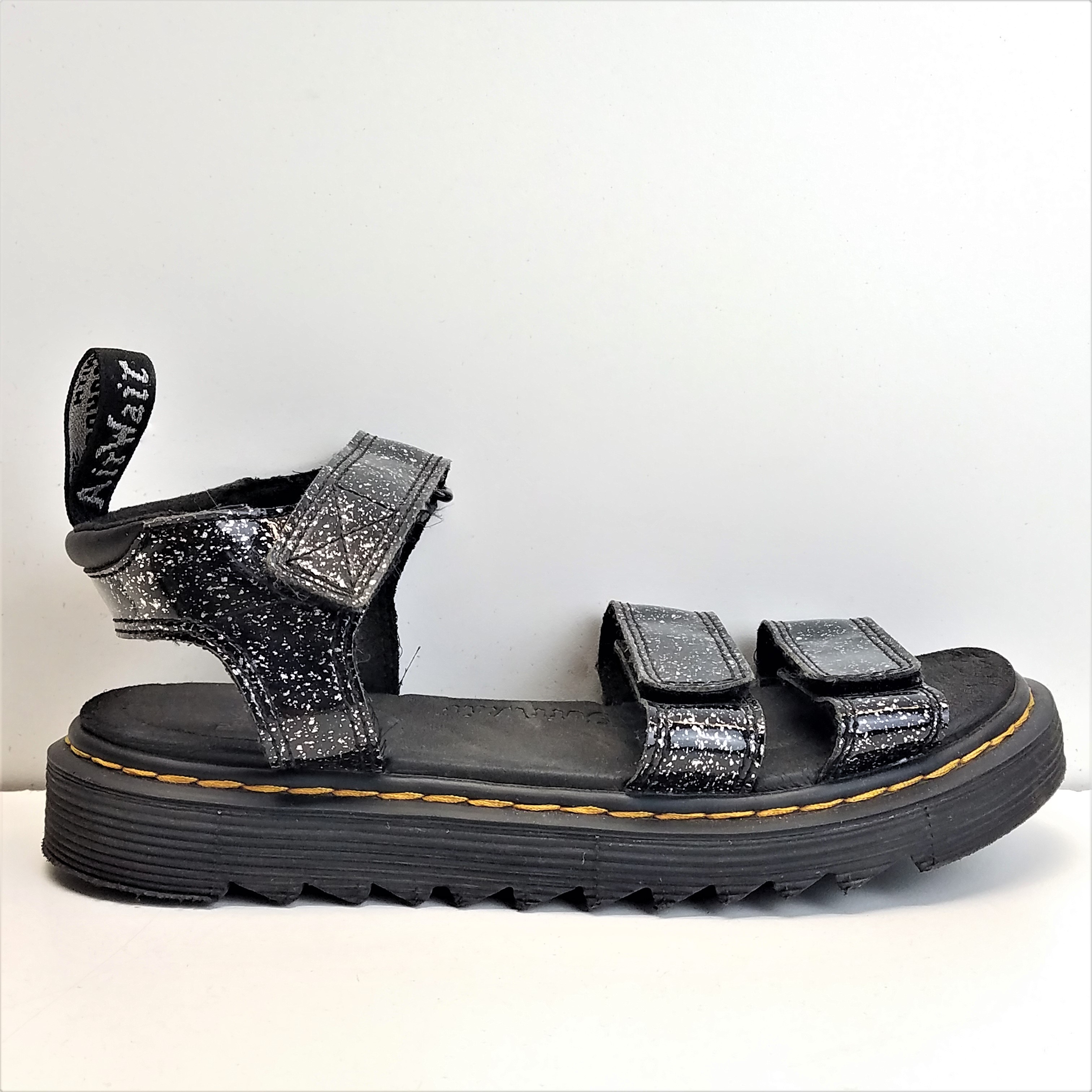 Buy Dr. Martens Junior Klaire Leather Strap Sandals Glitter Black Size 3 for USD 17.49 GoodwillFinds