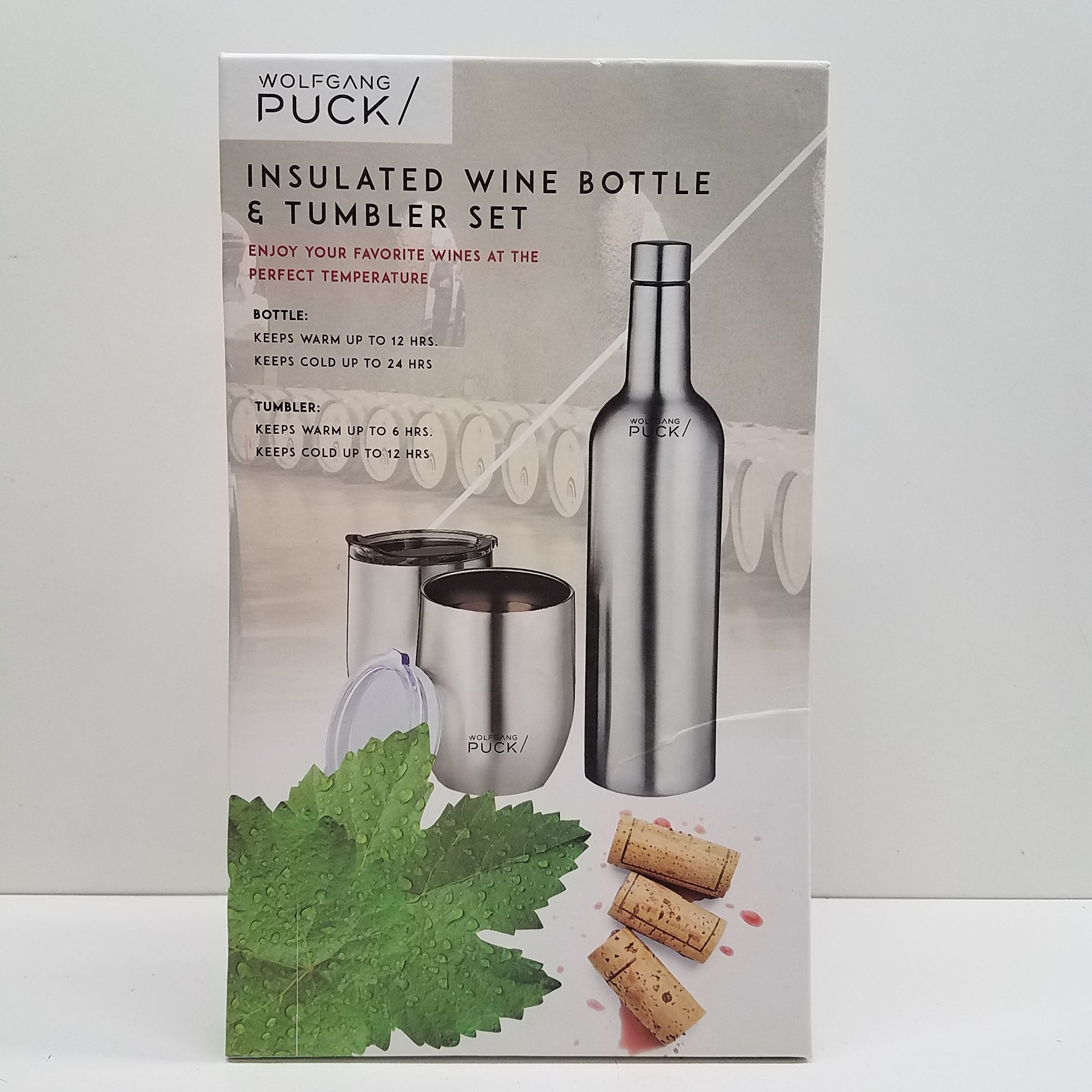 WOLFGANG PUCK INSULATED WINE BOTTLE & TUMBLER SET