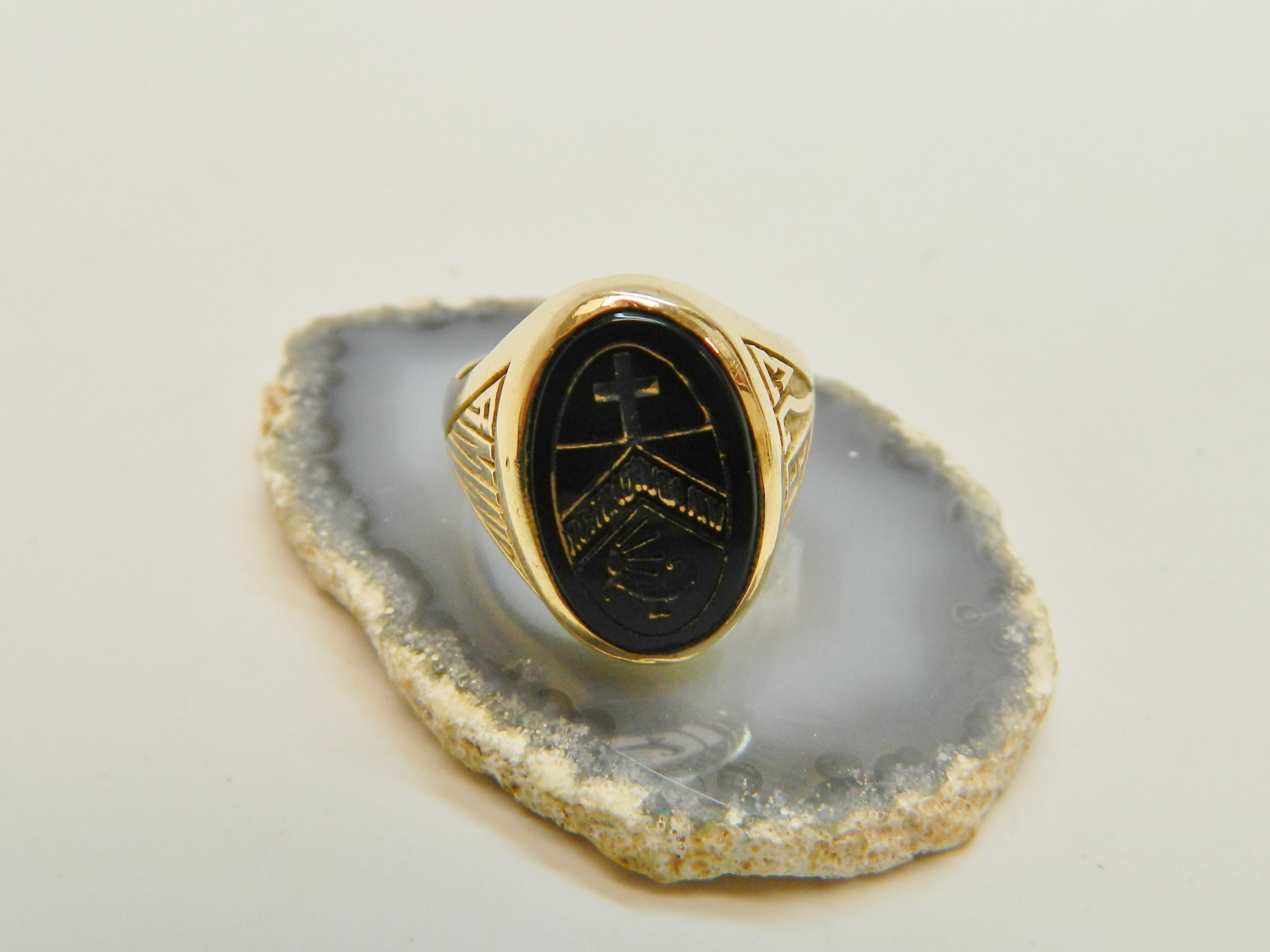 Chicago Gold Black Onyx Signet Ring
