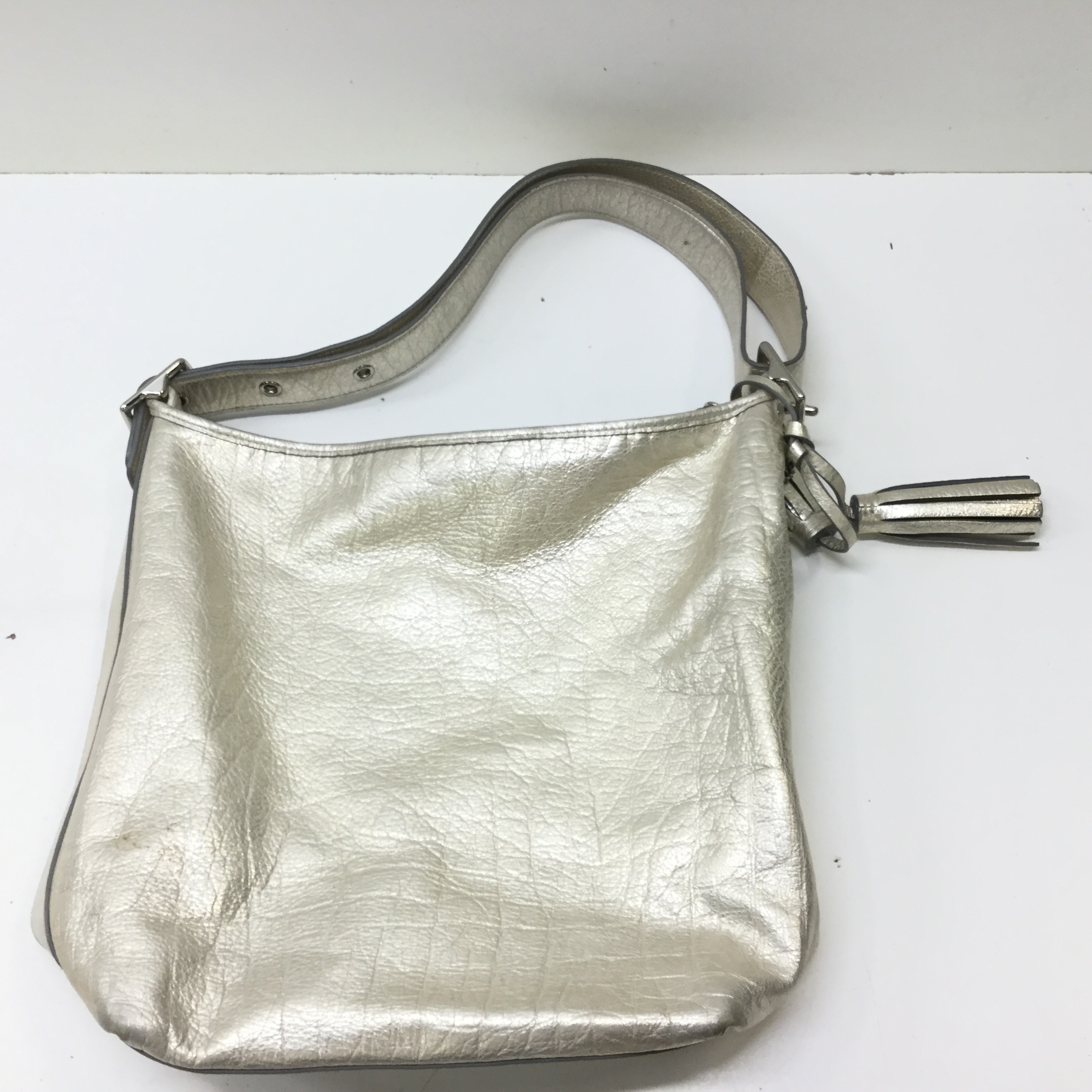 Buy the Coach Silver Bucket Legacy Duffel Convertible Tassel 19894 ...