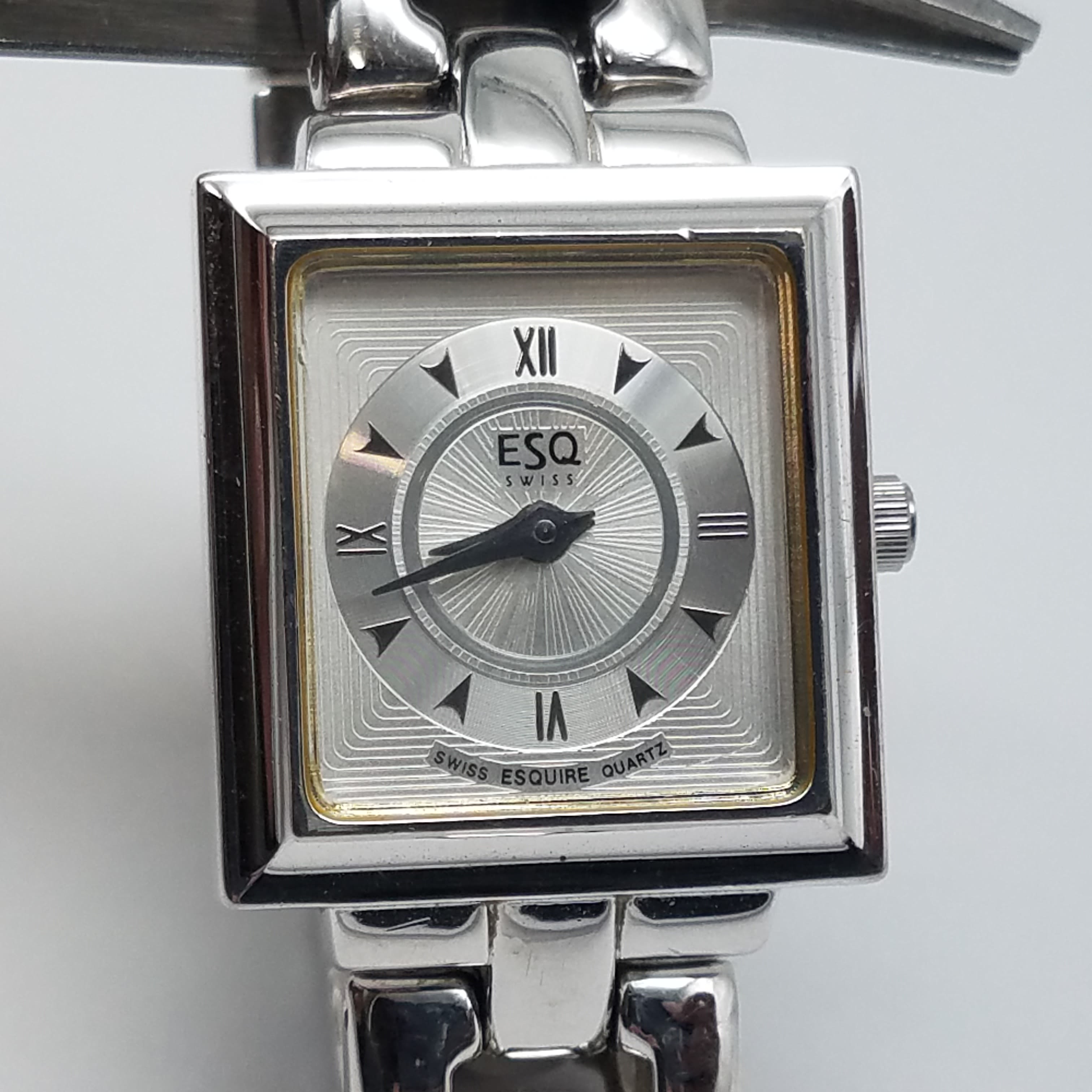 Buy the ESQ Swiss Esquire 19mm Tank St Steel Watch 44g GoodwillFinds