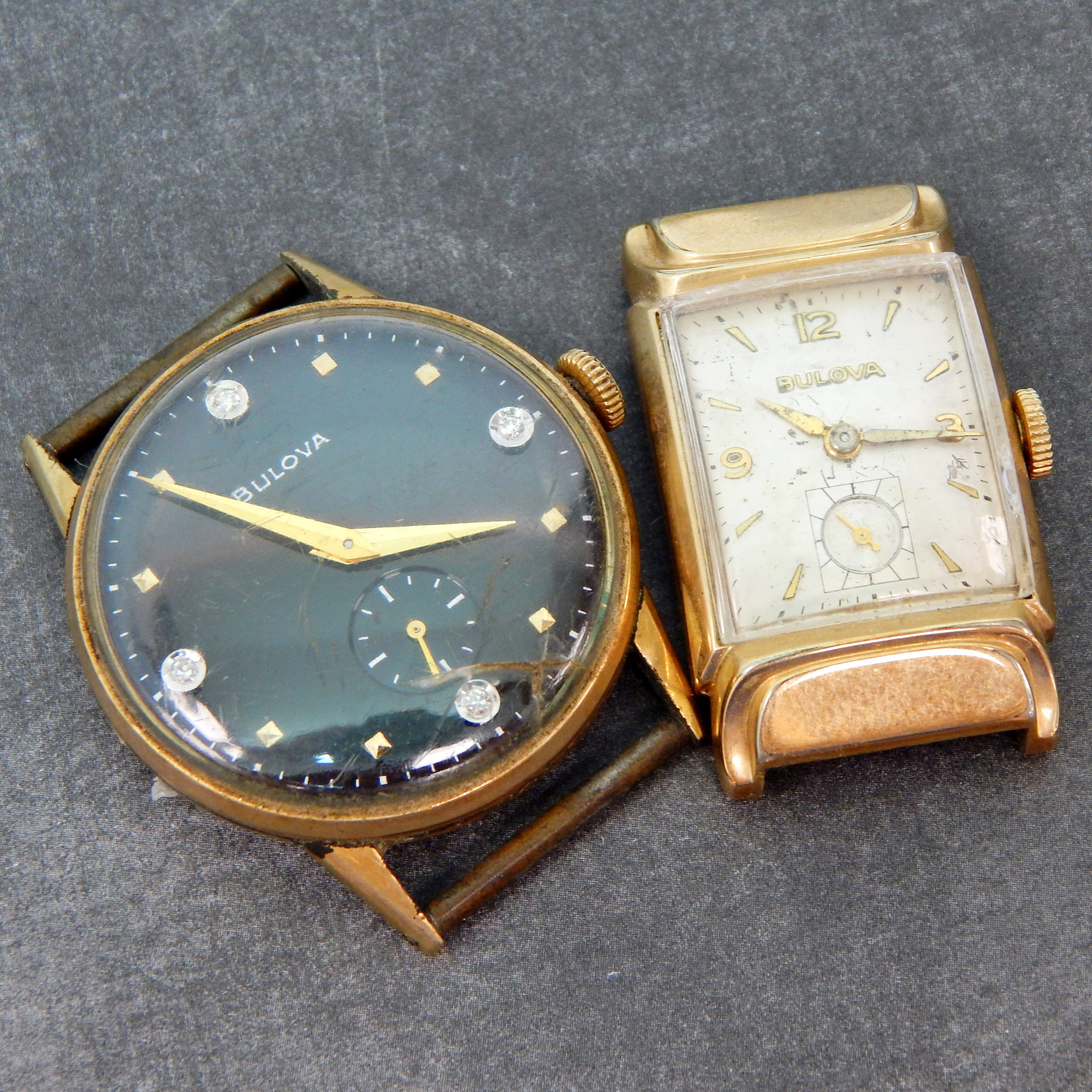 Buy the 2 Men's Vintage Bulova 10K Gold Filled Jeweled Watches 38.6g ...