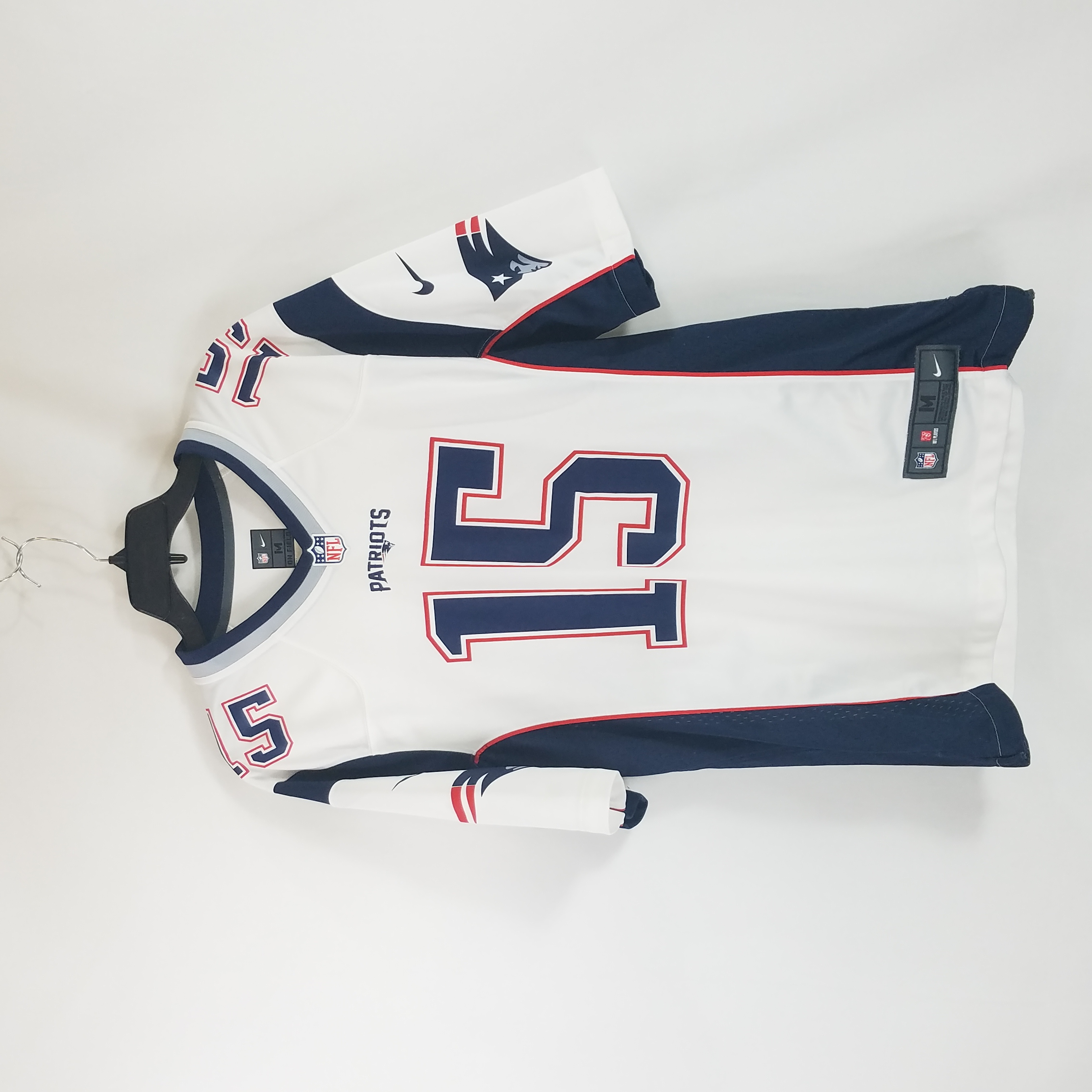 Buy the Nike NFL Men White #15 Hogan Patriots Jersey M