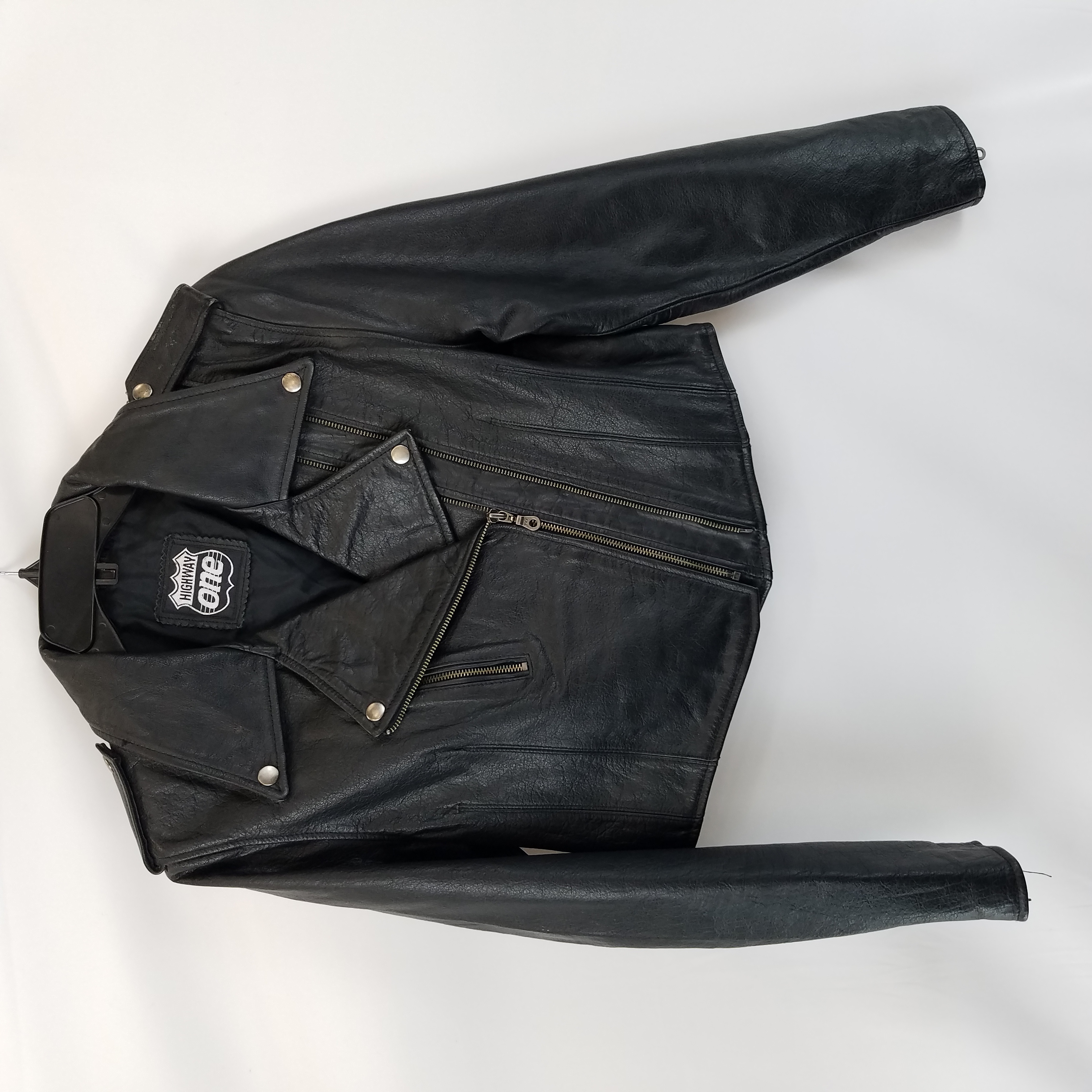 Buy the Highway One Leather Jacket Women L Black | GoodwillFinds