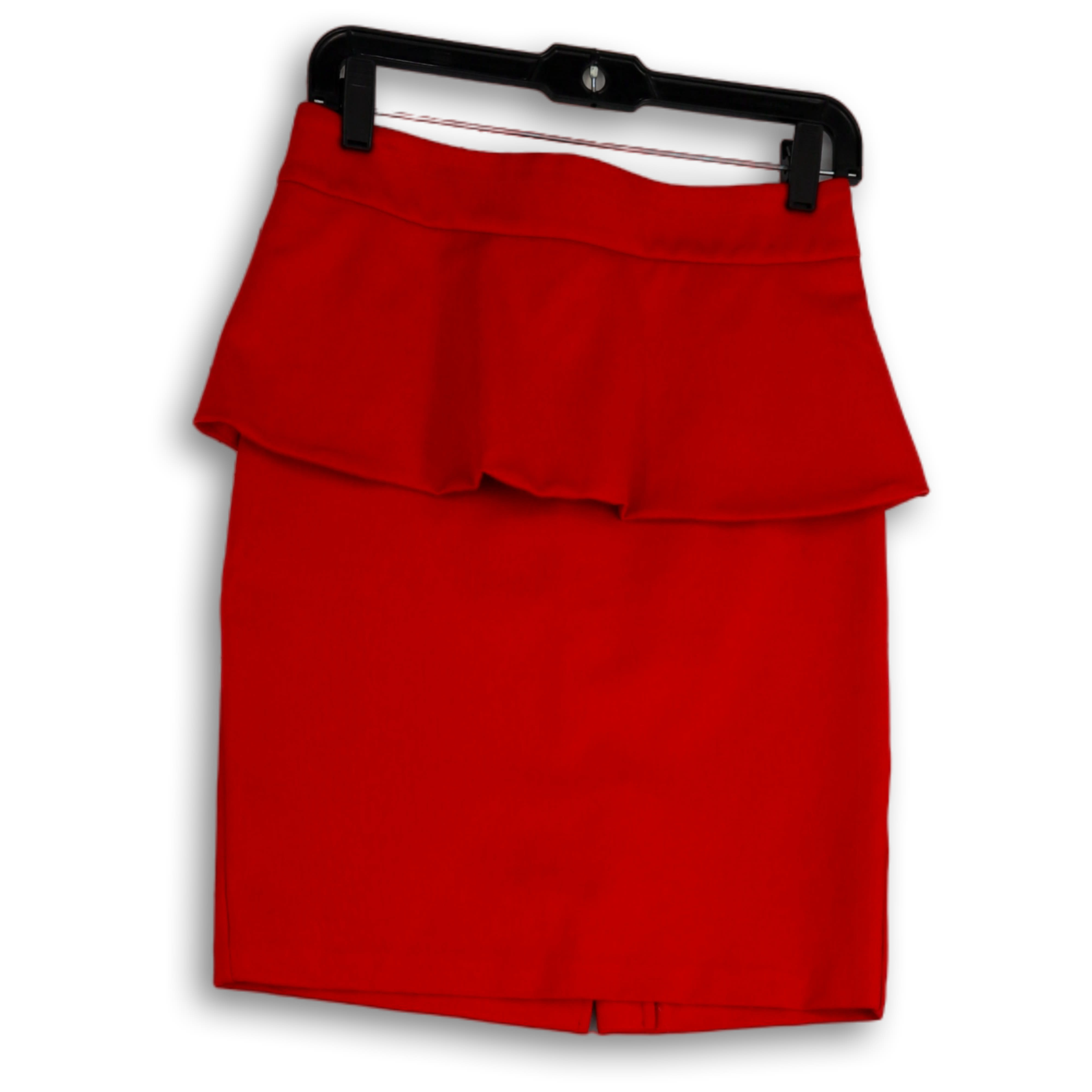 Red Peplum Skirt