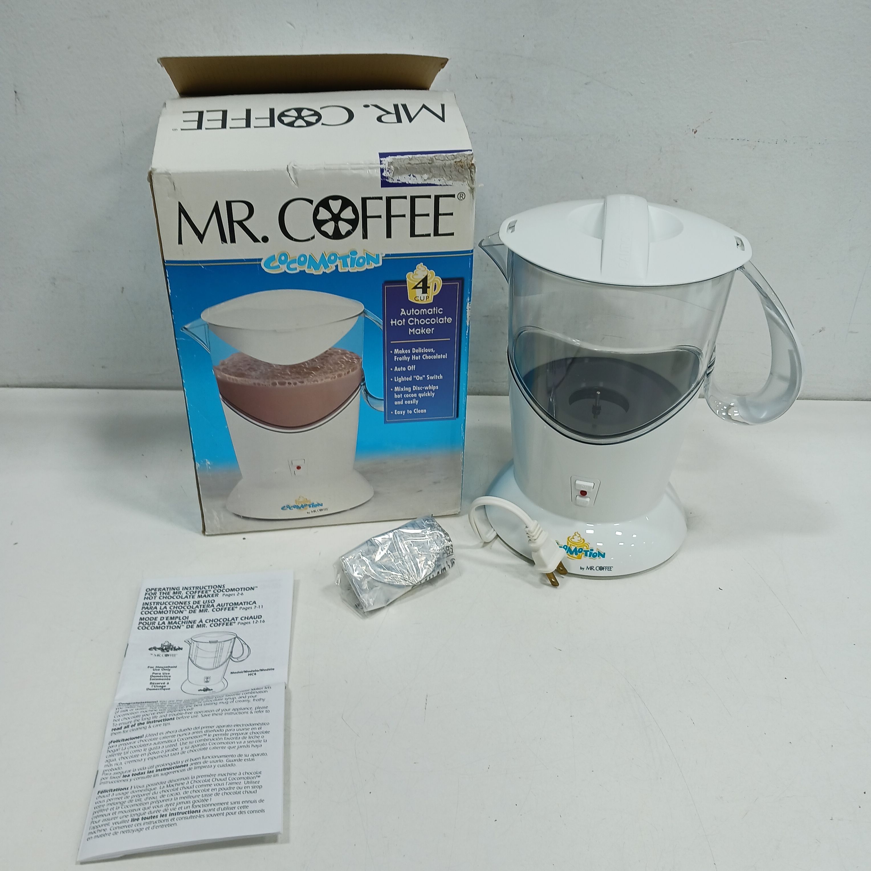 Mr. Coffee Cocomotion 4 Cup Automatic Hot Chocolate Cocoa Maker White