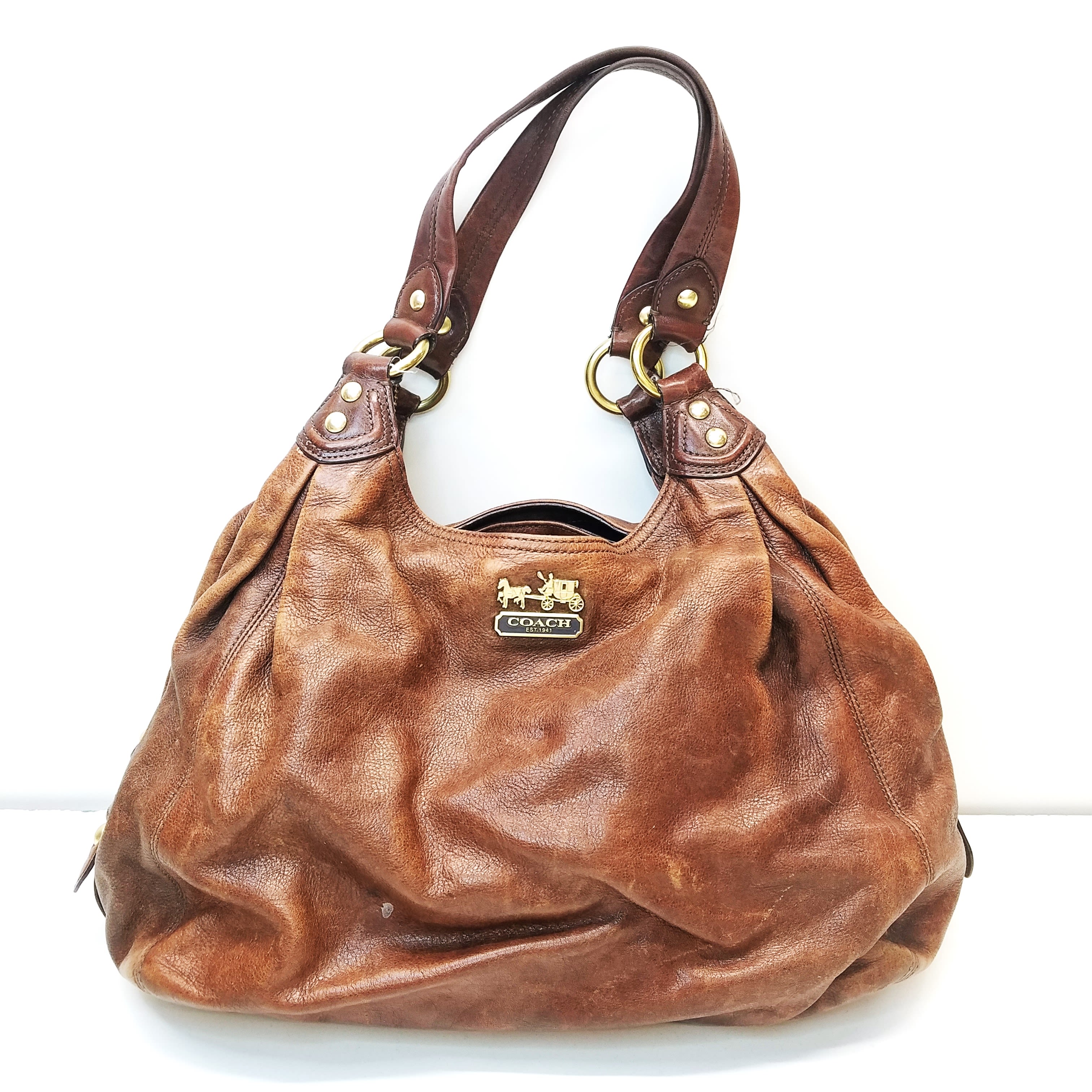 Buy the COACH 14313 Madison Maggie Brown Leather Medium Shoulder