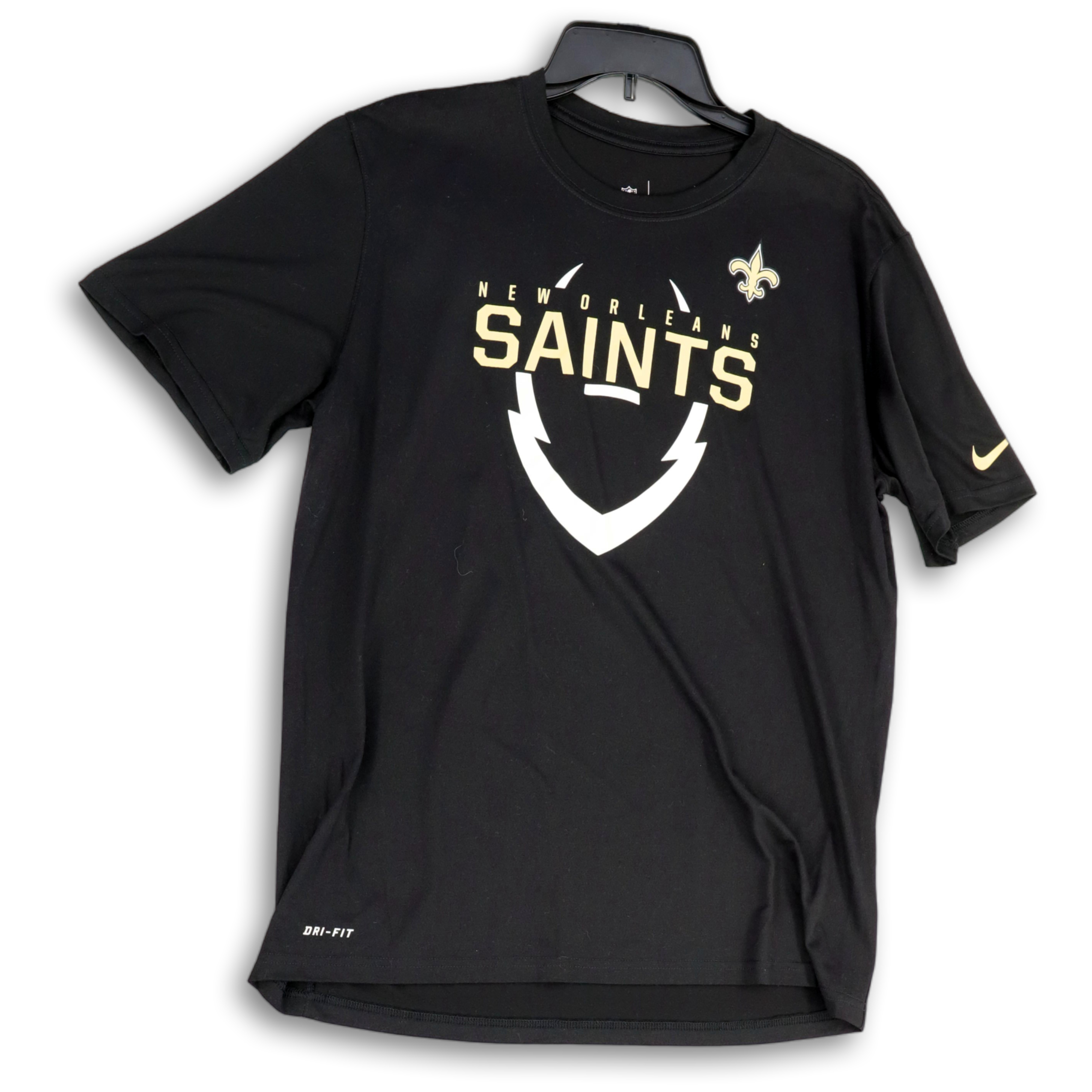 Buy the NWT Womens Black Dri-Fit New Orleans Saints NFL Football Team T- Shirt Sz L