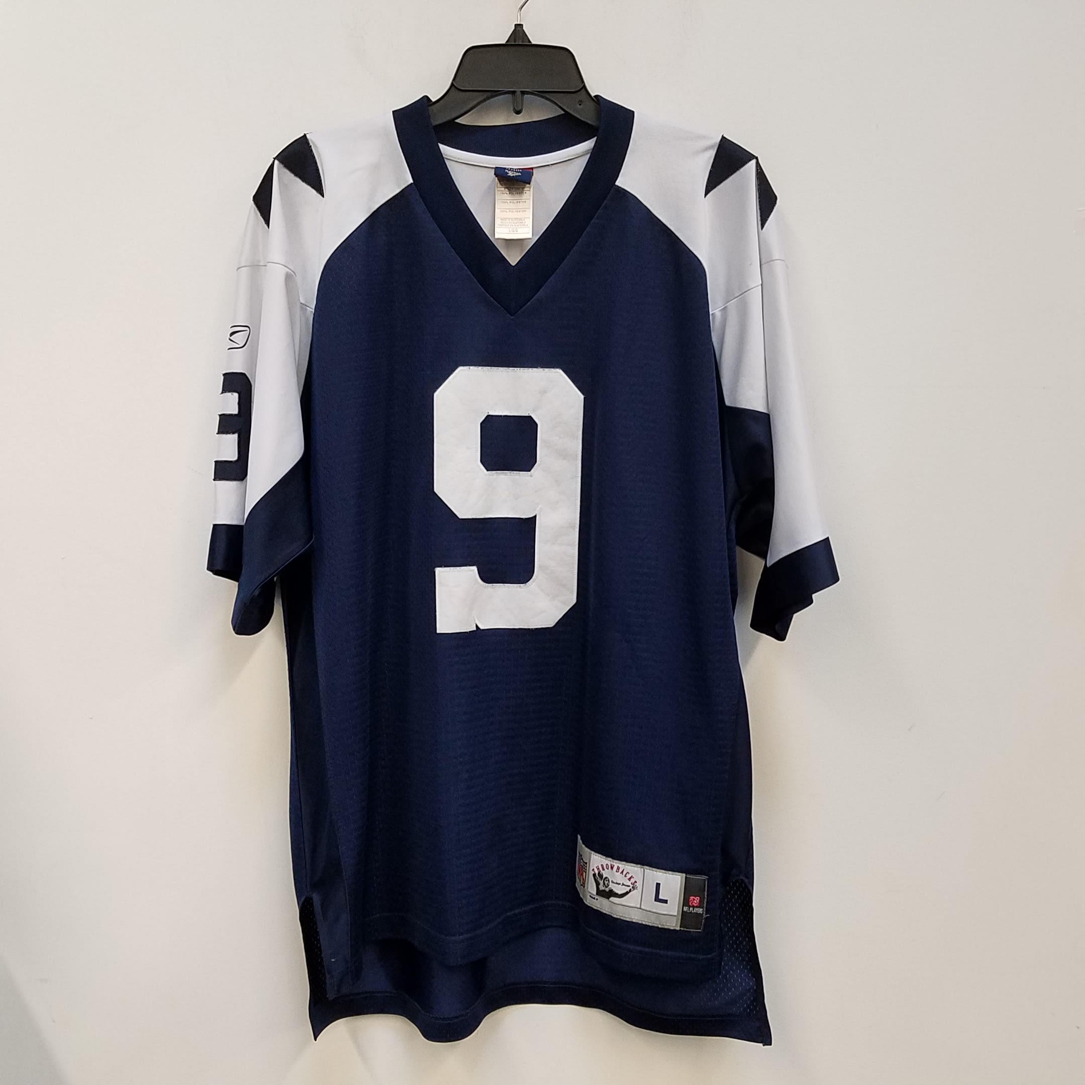 Buy the Mens White Blue Dallas Cowboys Tony Romo #9 Football NFL