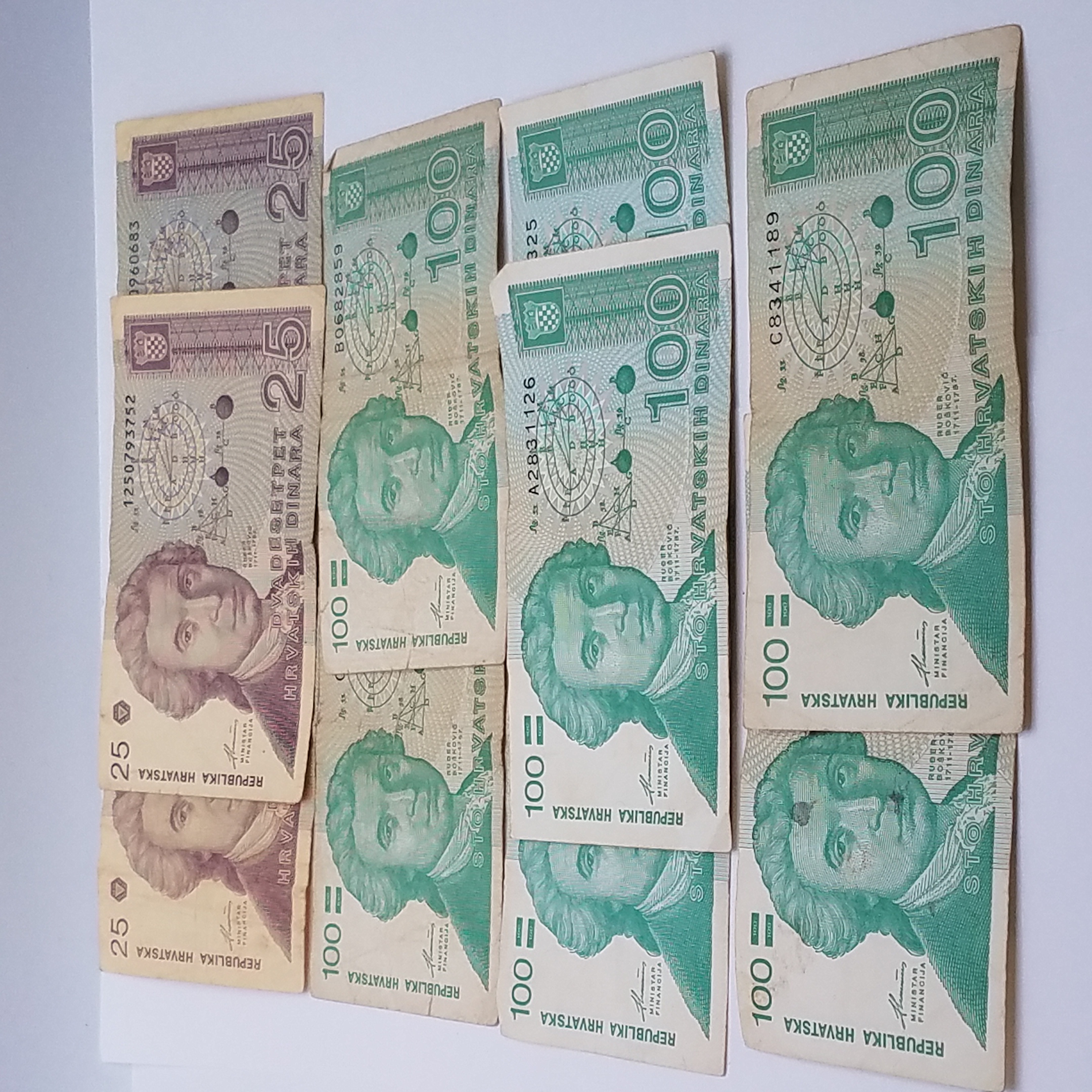 Buy Croatian 1991 Circulated 100 And 25 Dinara Bills Bundle 10 Pcs for USD  38.23 | GoodwillFinds