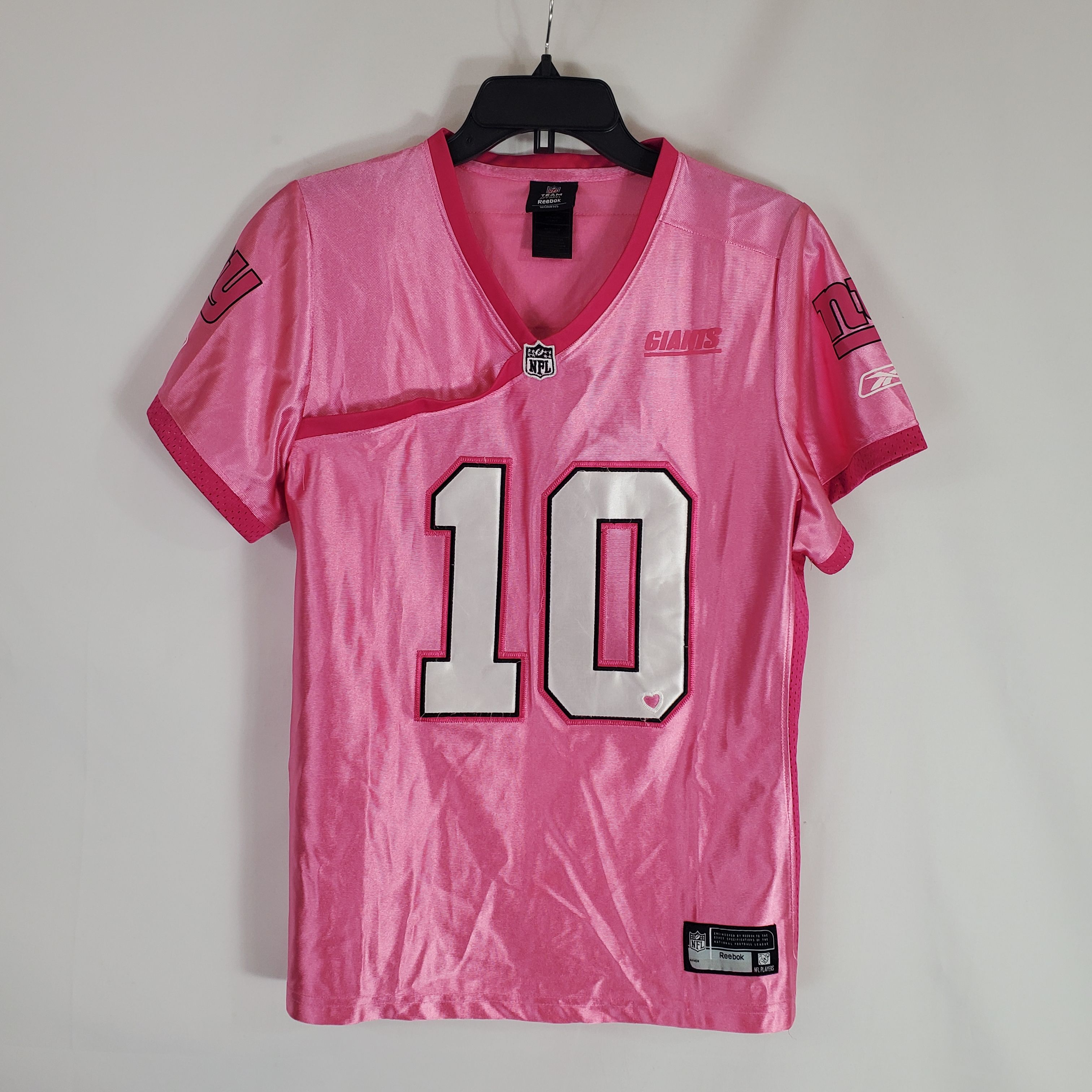 Reebok, Shirts & Tops, Reebok Nfl Pink Eli Manning Girls Football Jersey  Size Small