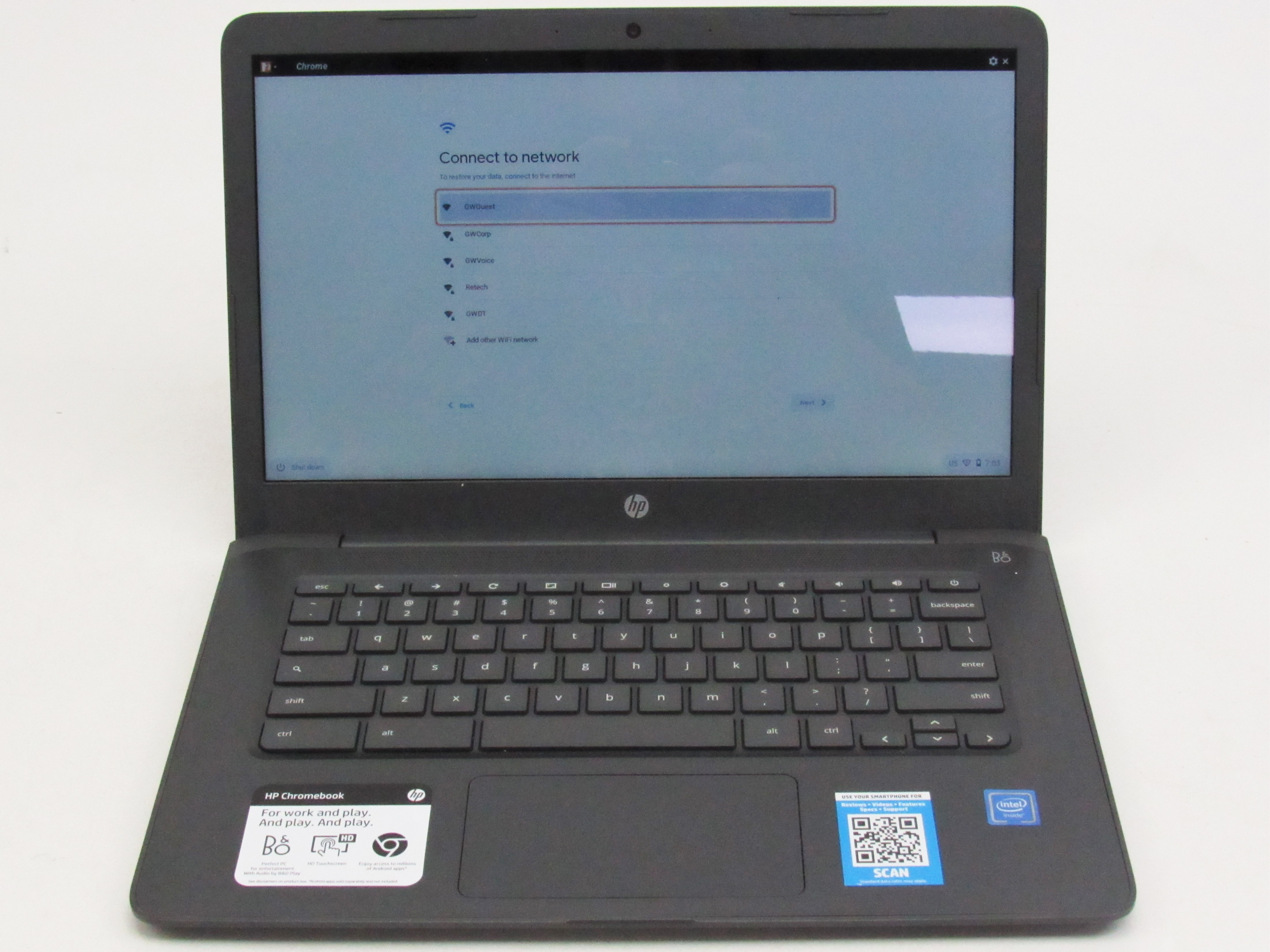 Buy the HP ChromeBook 14-ca061dx Intel Celeron N3350 1.1GHz Dual