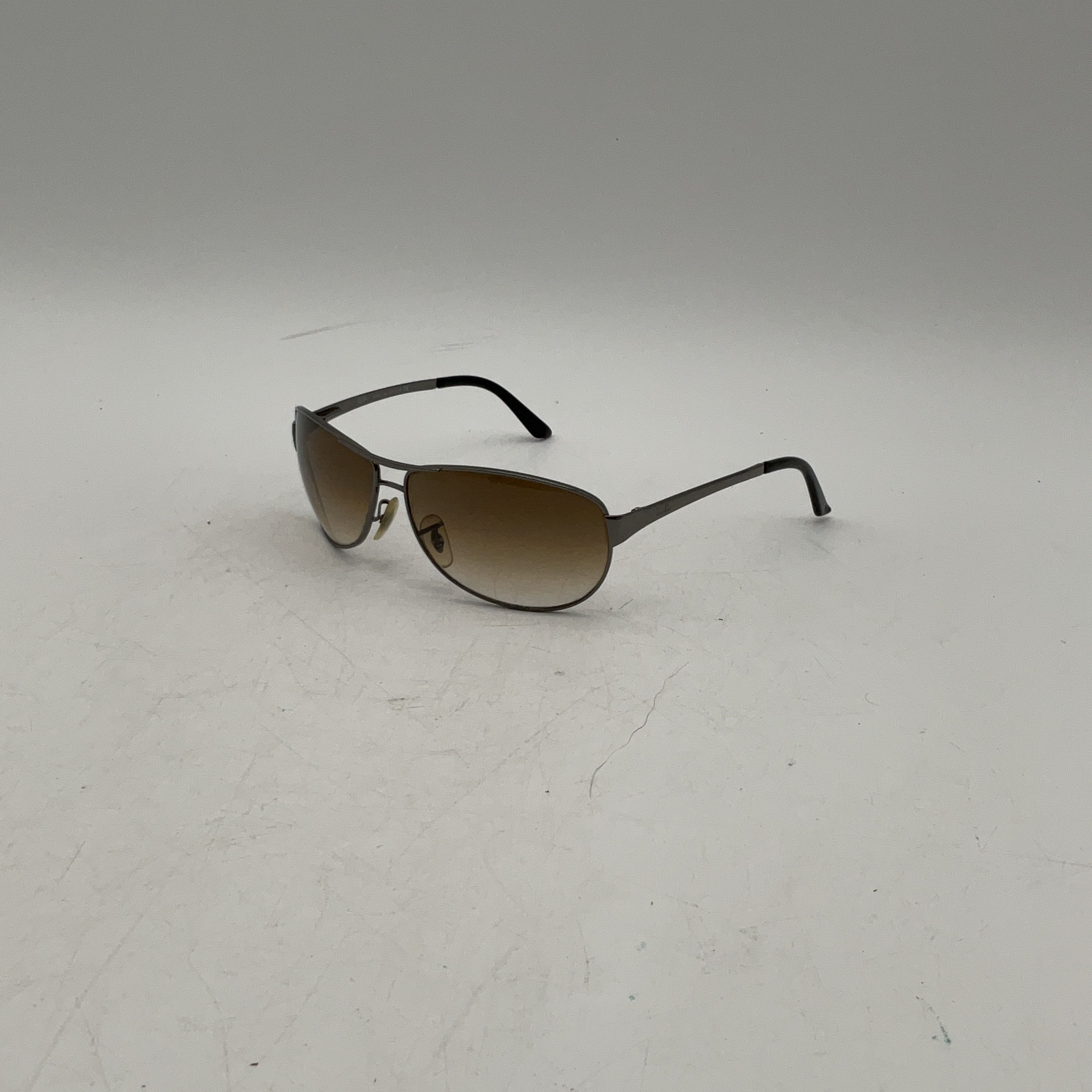Buy the Mens Black Brown Polycarbonate Frame Gradient Aviator Sunglasses
