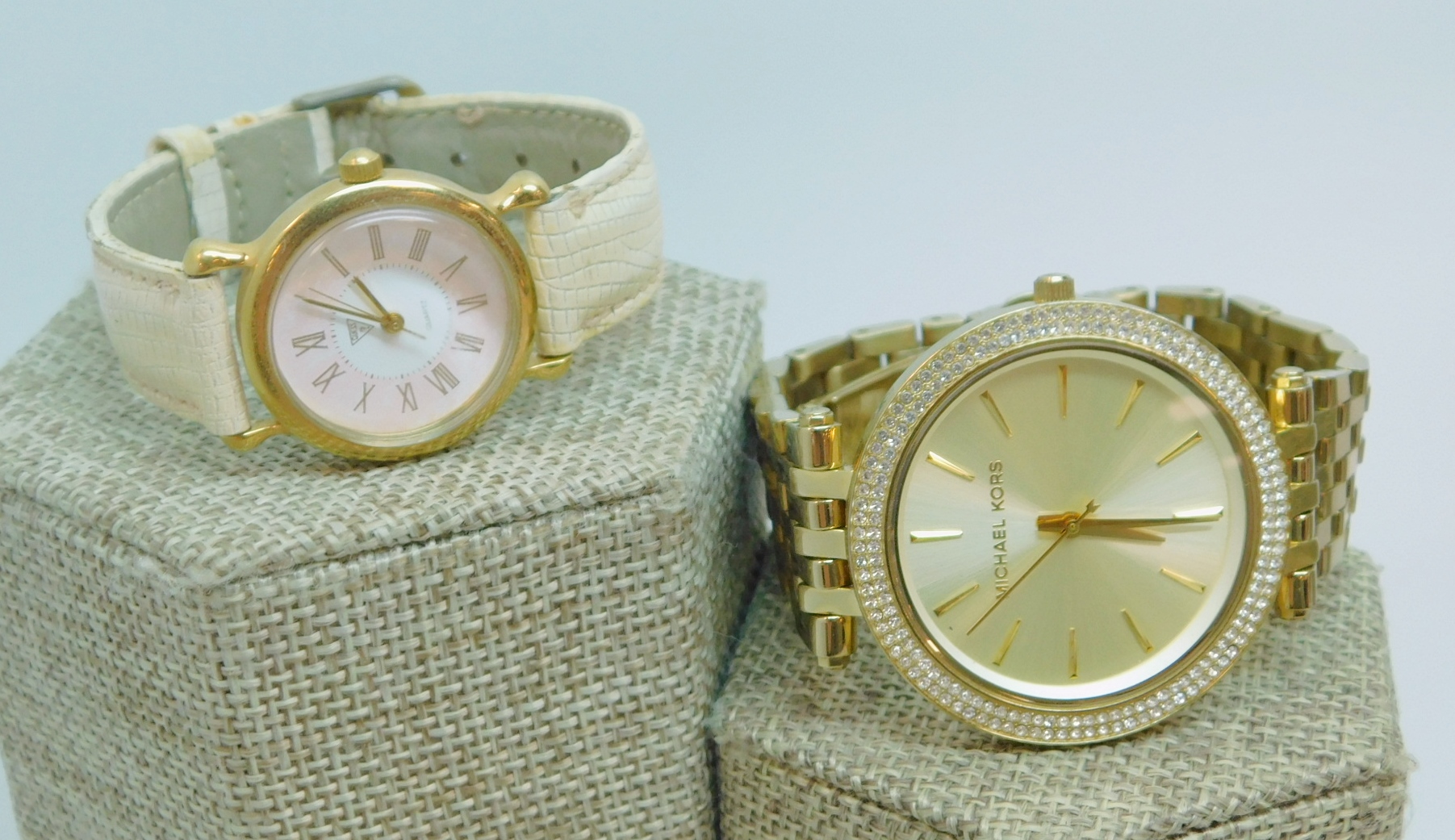 Buy the Michael Kors and Guess Gold Tone Designer Quartz Watches |  GoodwillFinds