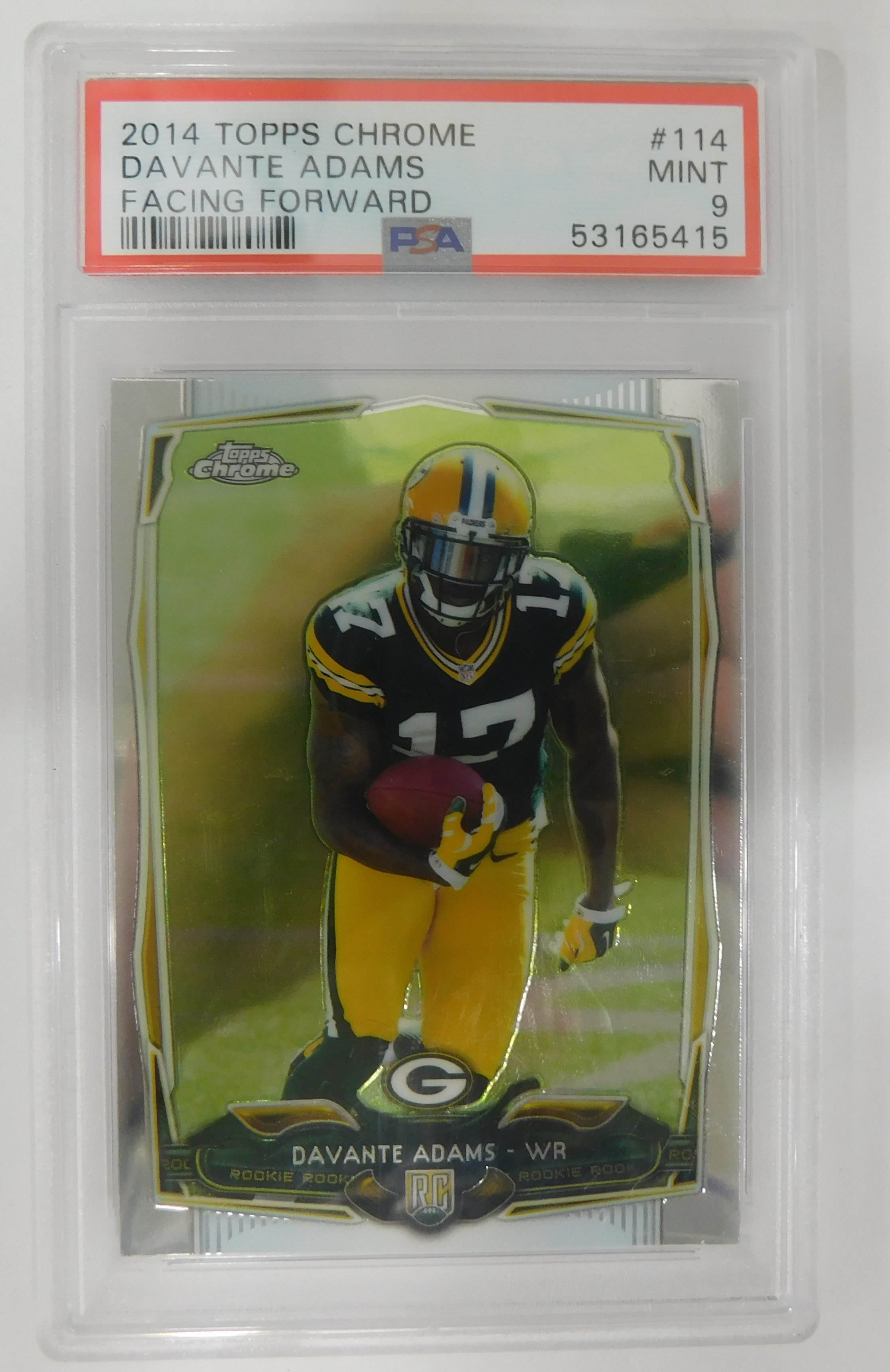 Buy the 2014 Davante Adams Topps Chrome Rookie Graded PSA Mint 9