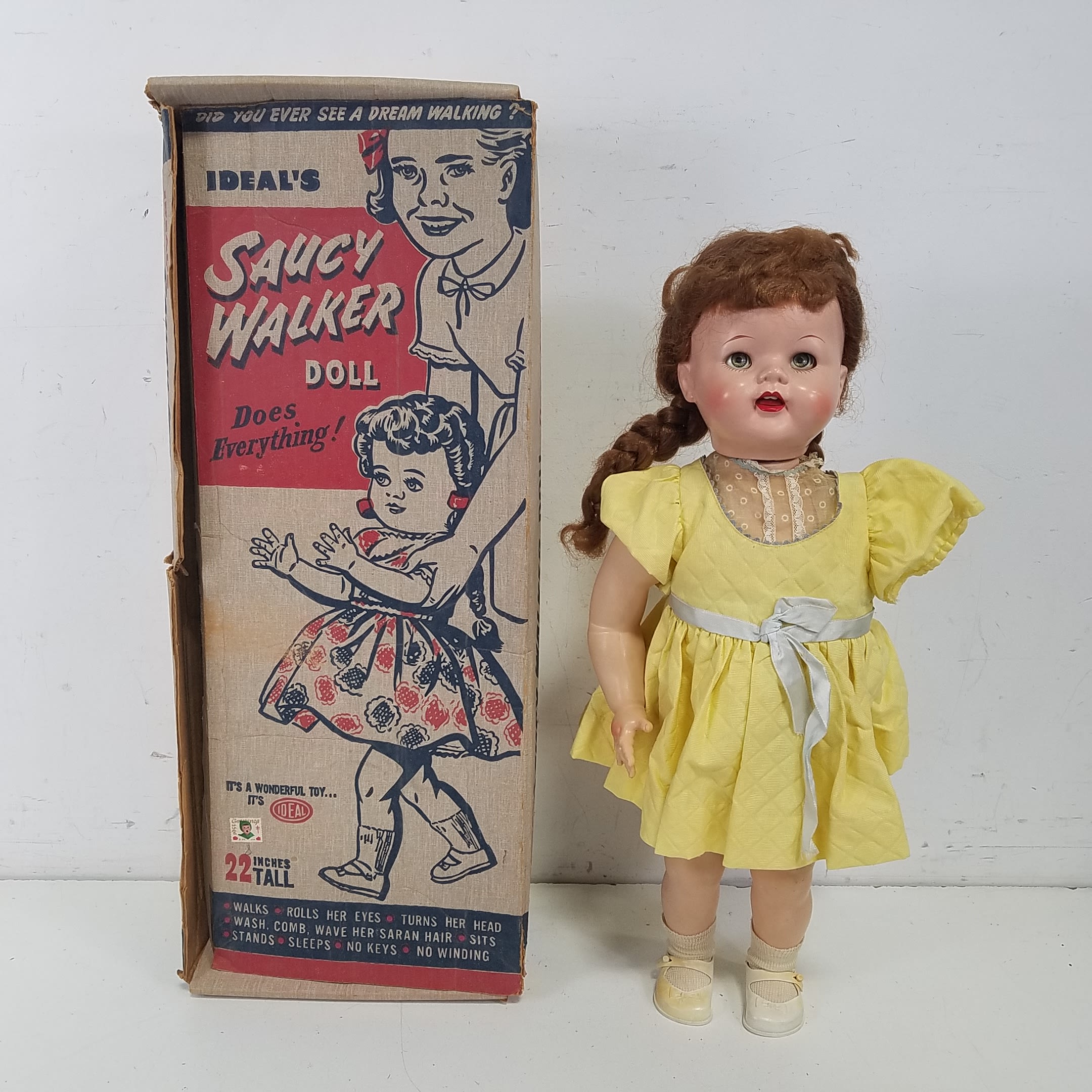 Original 1950's Reliable Canada Bridal Doll 22 Voice Box All Clothing