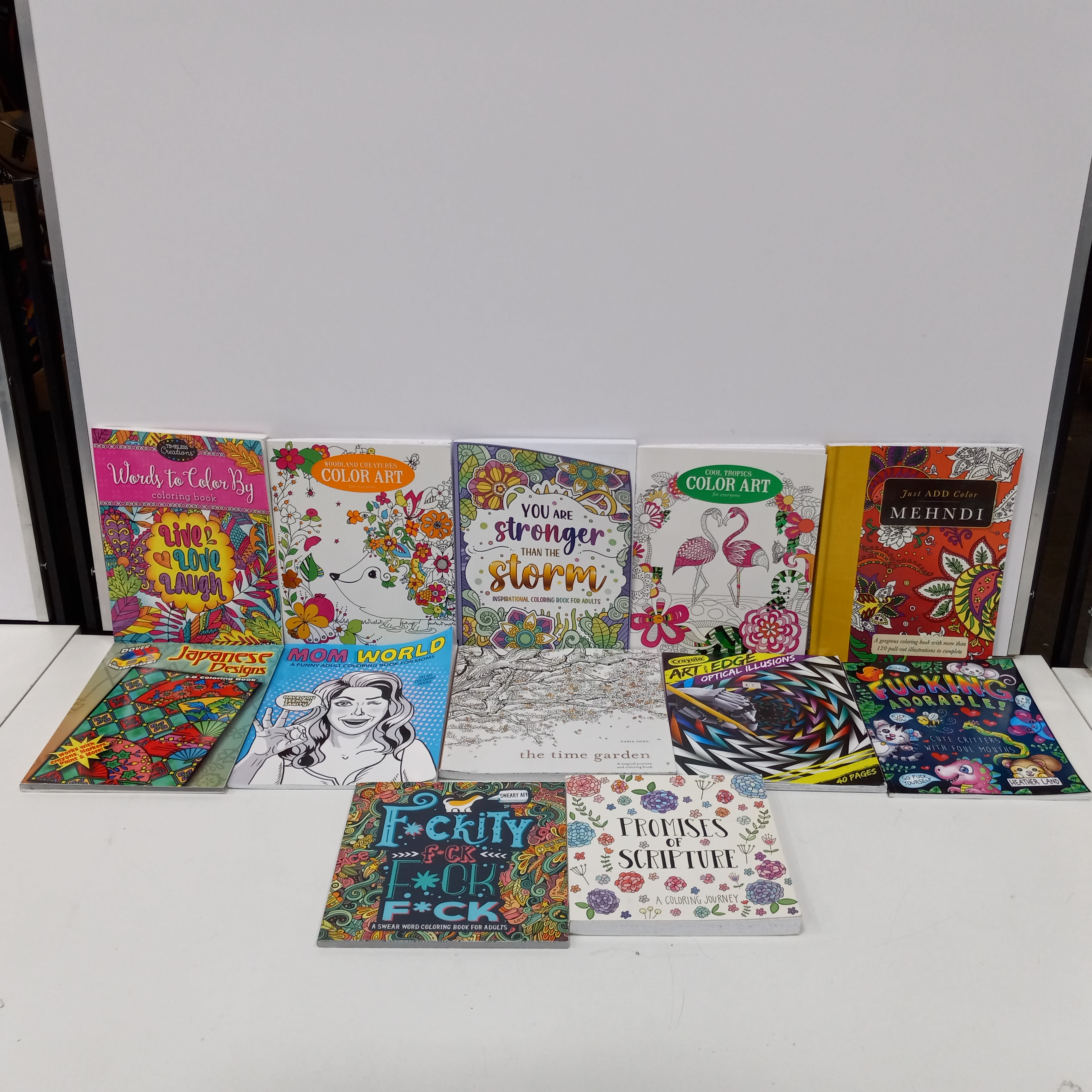 Lot Of 12 Coloring Books Adult Teen mixed assorted random mix - all  different