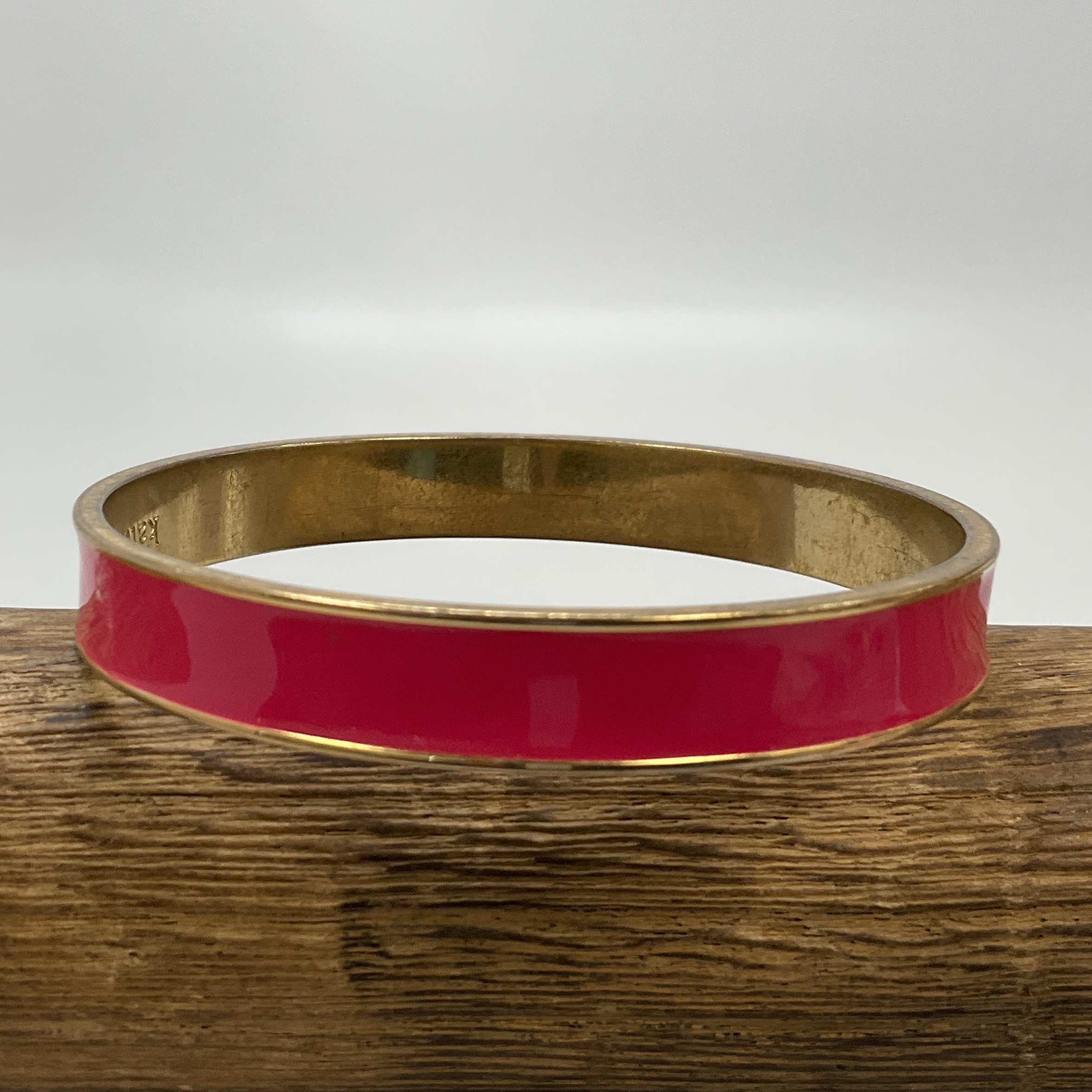 Buy the Designer Kate Spade Gold-Tone Pink Enamel Round Shape Bangle  Bracelet | GoodwillFinds