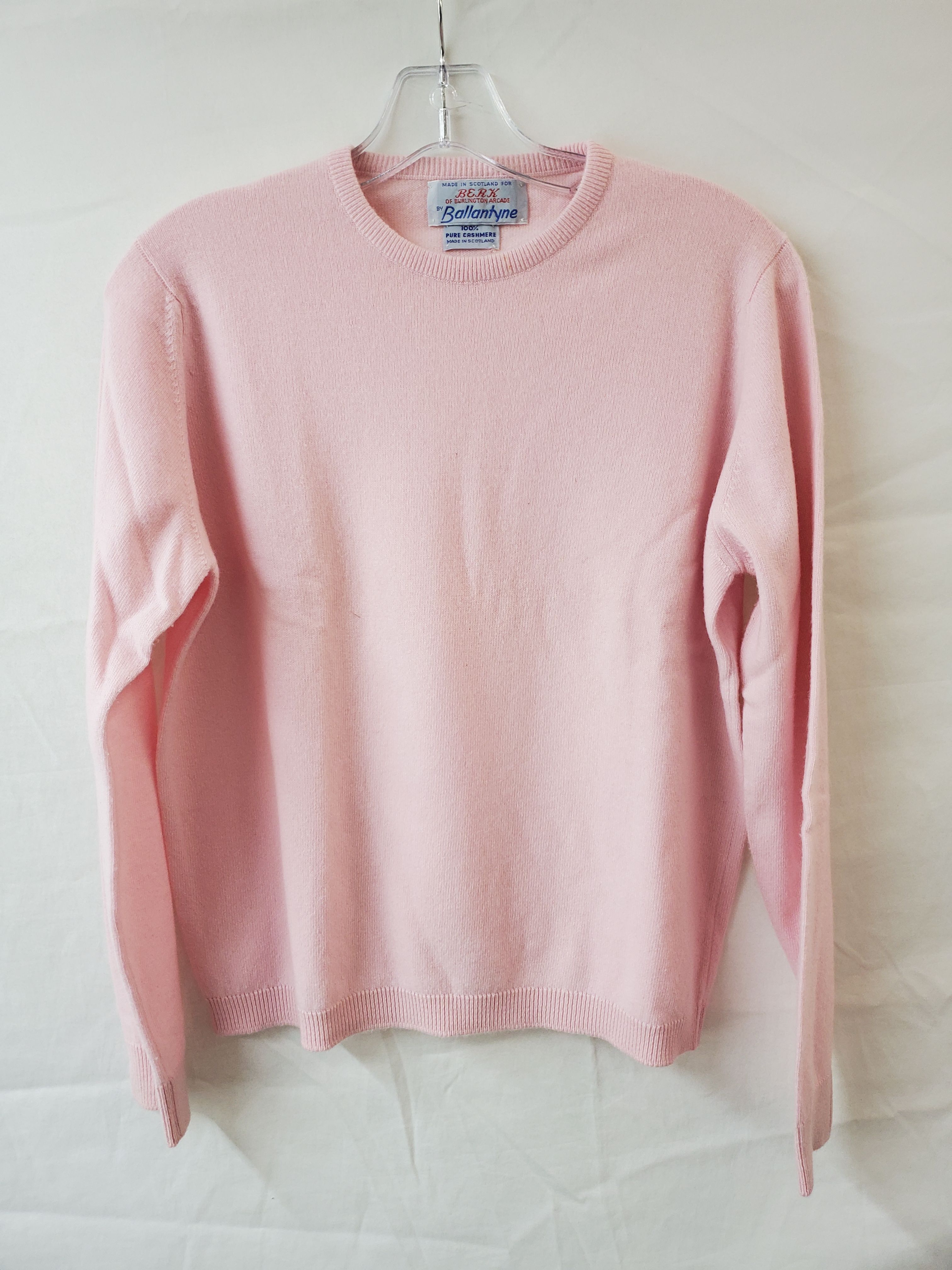 Buy the Vintage Ballantyne Pure Cashmere Pink Sweater