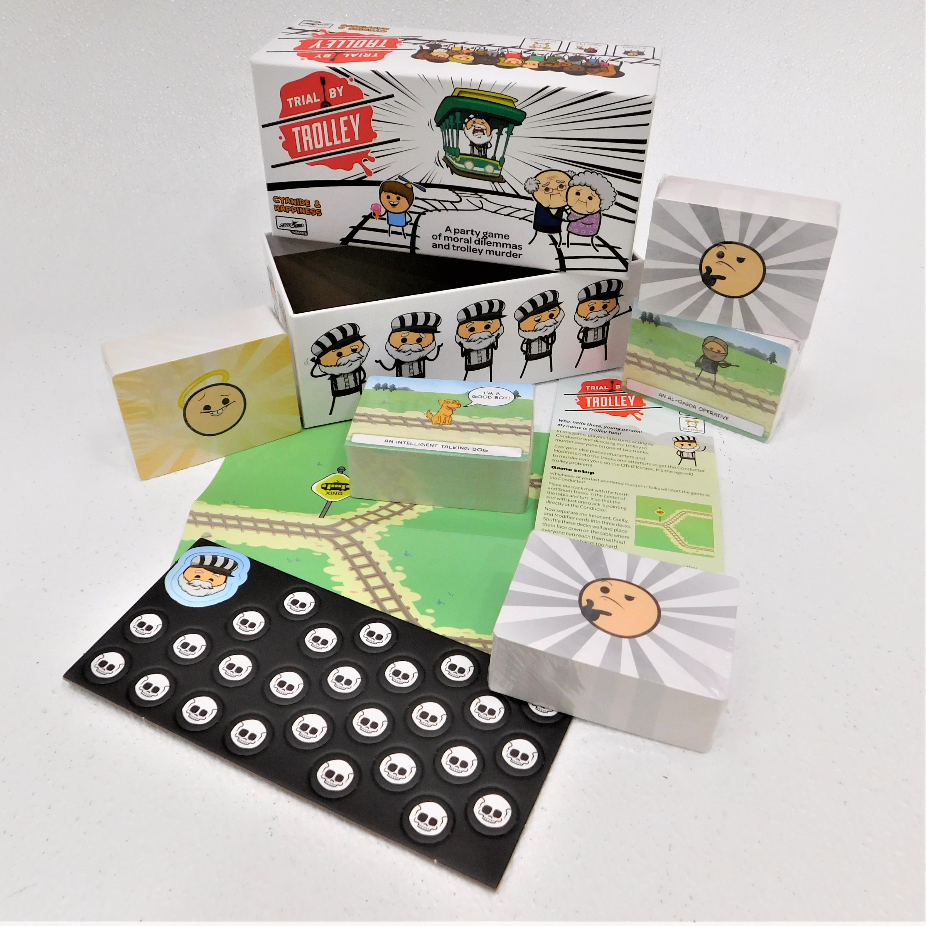 Buy the Trail By Trolley Party Game Cyanide and Happiness by Skybound Games  | GoodwillFinds