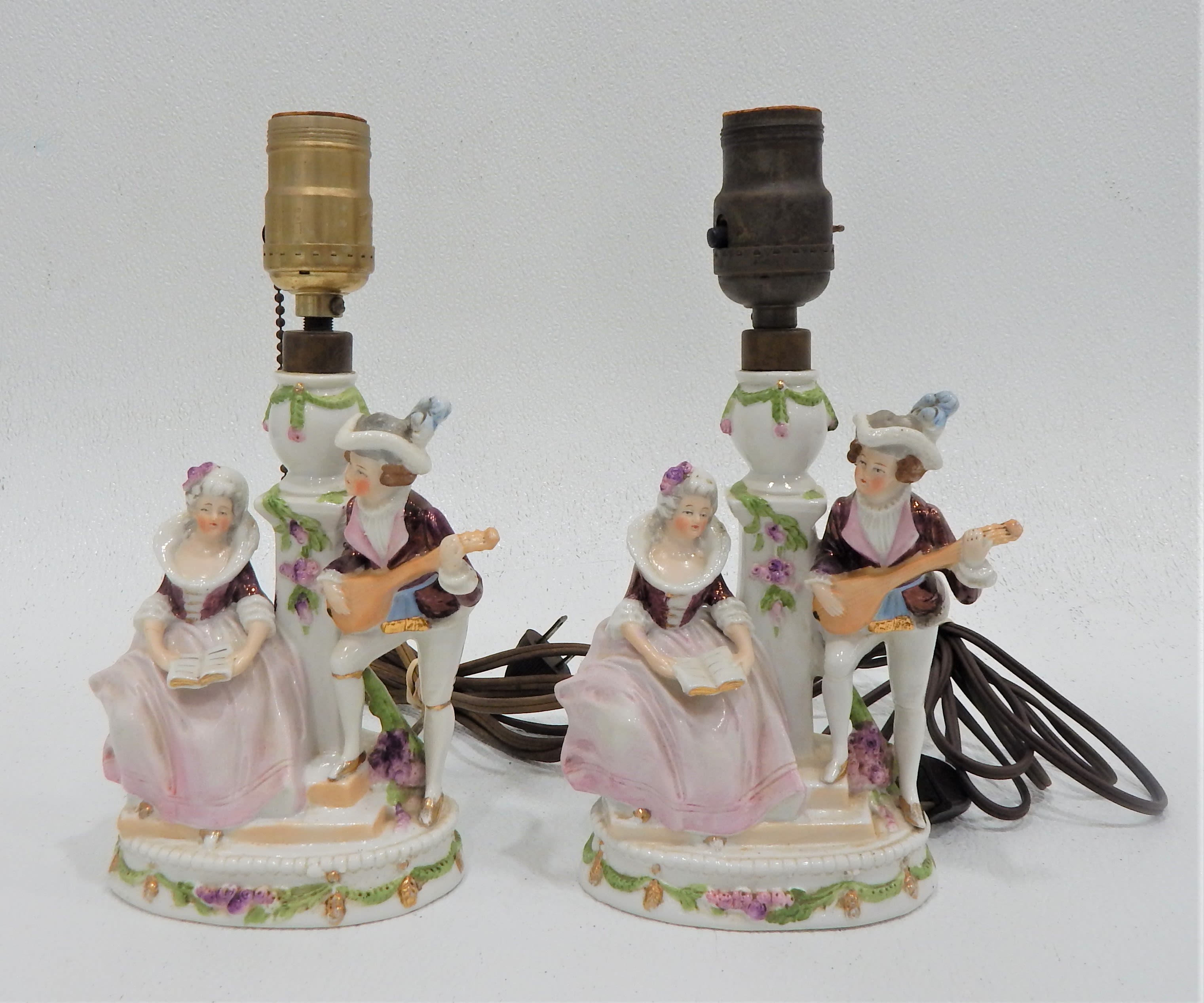 Buy the Pair of Vintage Porcelain Victorian Baroque Couple Figural ...