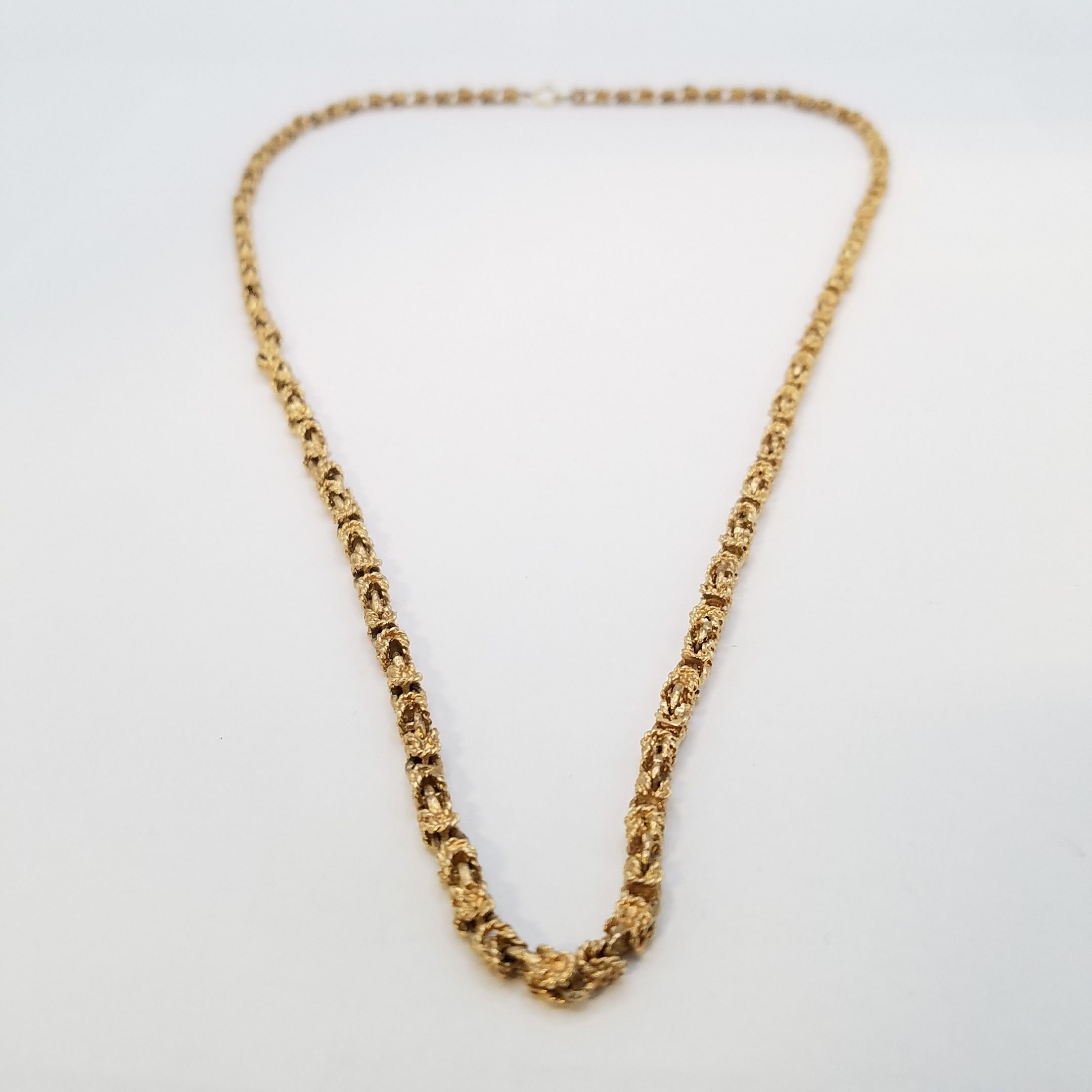 Buy the 10K & 14K 4mm Byzantine Chain Necklace 33.7g | GoodwillFinds