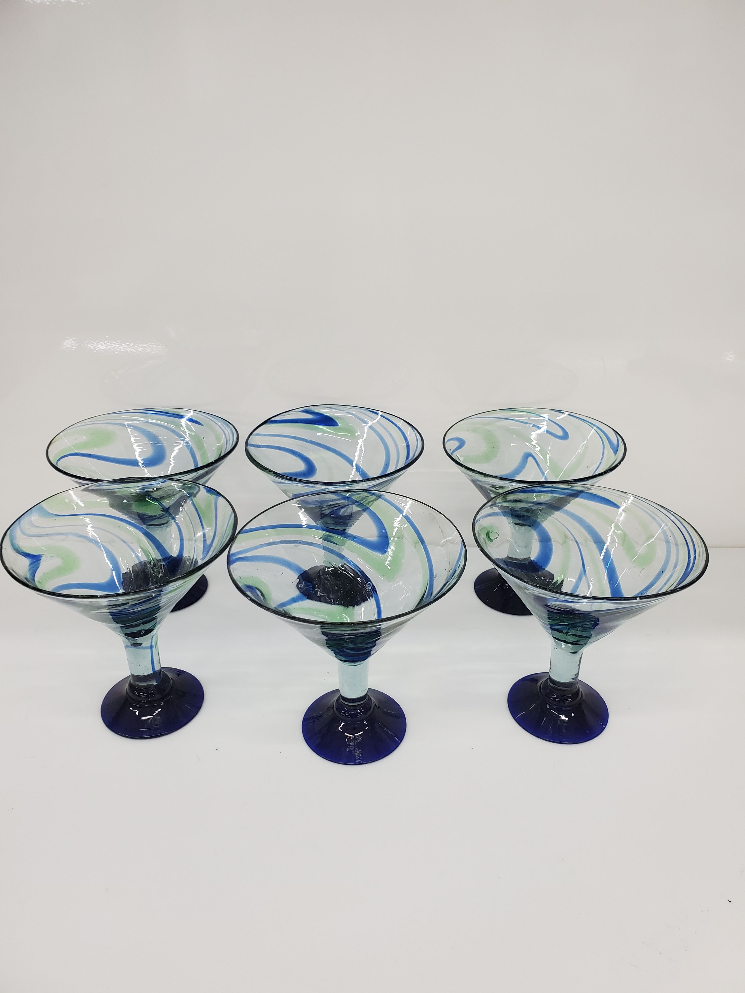 Large Hand-Blown Mexican Drinking Glasses